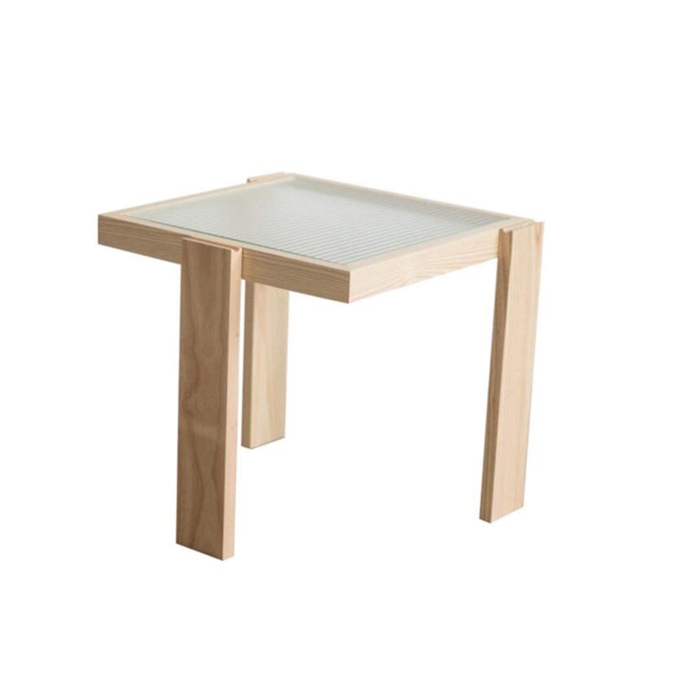Jcnfa-Tables Modern Sofa Table with Tempered Glass Top - Small Coffee Table, Apartment Side Table, Nightstand - Wood Finish (15.74x15.74x15.74 Inches) - Perfect for Living Room, Bedroom & Small Spaces