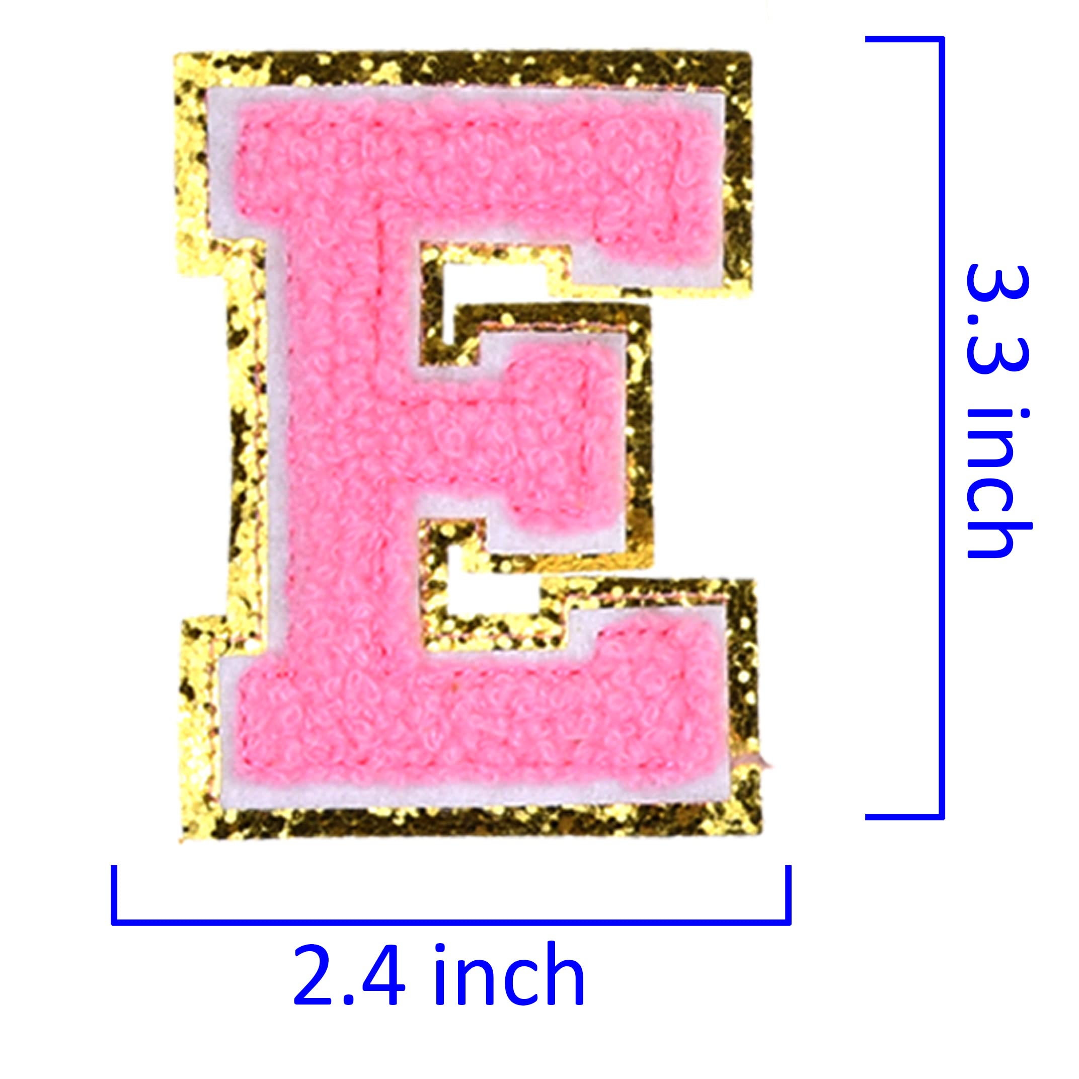 Kare & Kind Iron On Letter Patches - E Alphabet Chenille Embroidered Patches for Clothing, Shirts, Uniforms, Dresses, Jackets, Bags & Hats - DIY Sewing & Crafting Supplies for Personalized Handmade Items - Perfect for Customizing School Uniforms, Denim Jackets & Backpacks