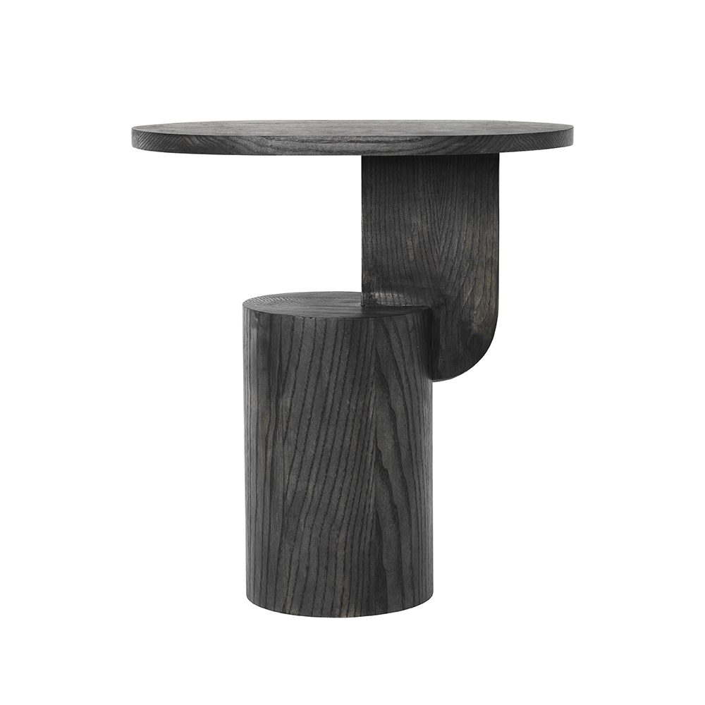 FERM LIVING Insert Side Table - Black Stained Oak Wood Nightstand for Bedroom, Living Room & Office | Modern End Table with Storage Shelf