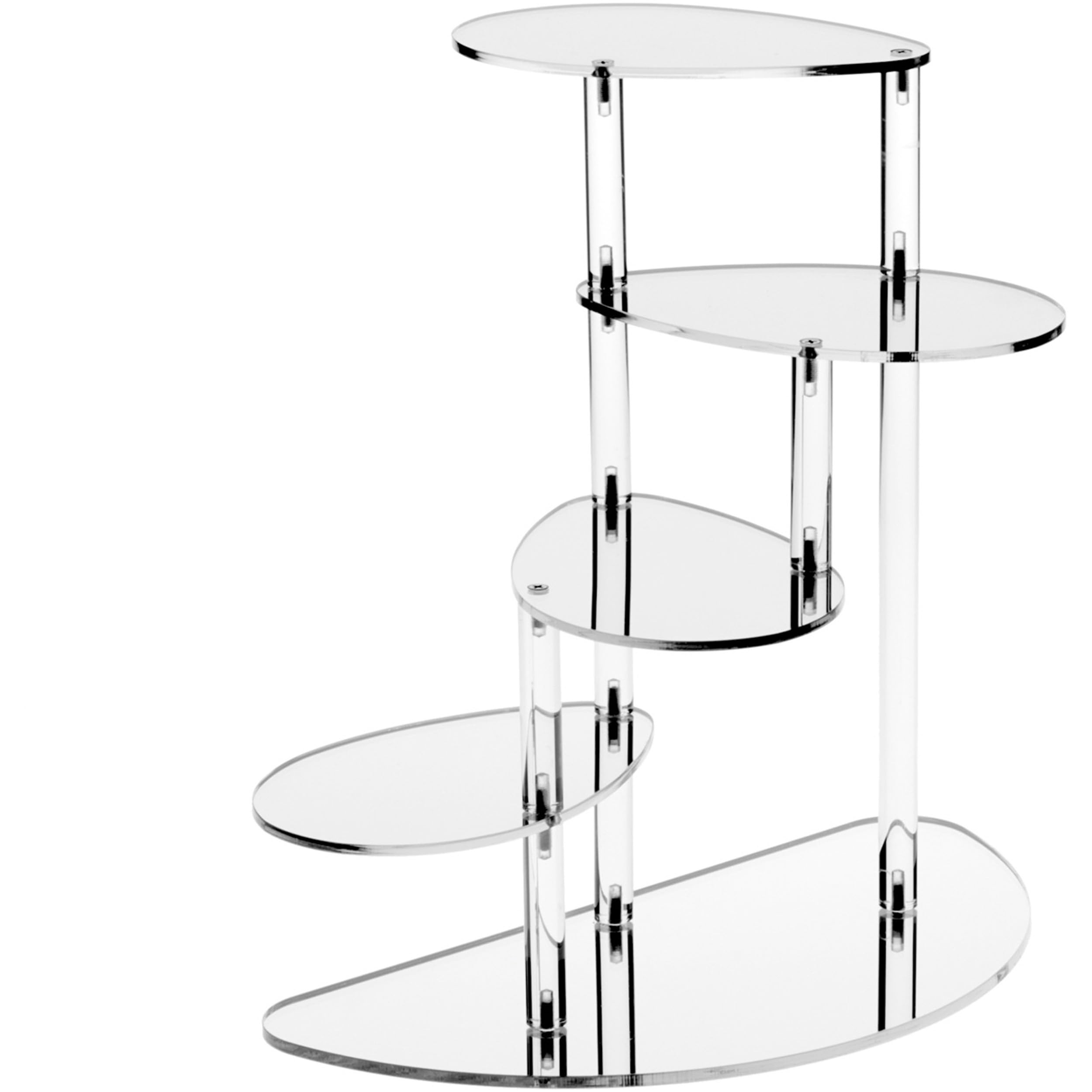 Plymor 4-Tier Spiral Acrylic Display Riser with Mirror Finish - 14