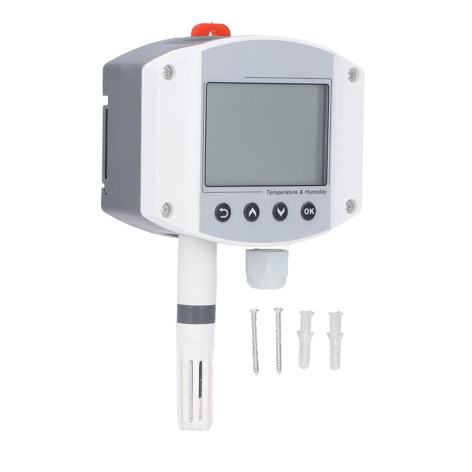 Digital Temperature and Humidity Sensor with LCD Display - Wall Mount Transmitter for Machine Equipment Monitoring in Industrial, HVAC, and Home Automation Systems