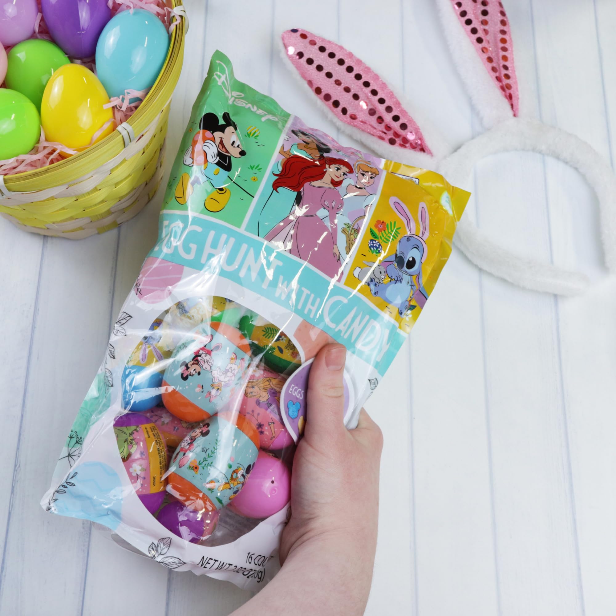 Disney Easter Eggs with Candy - 16 Pack for Kids Party Favors