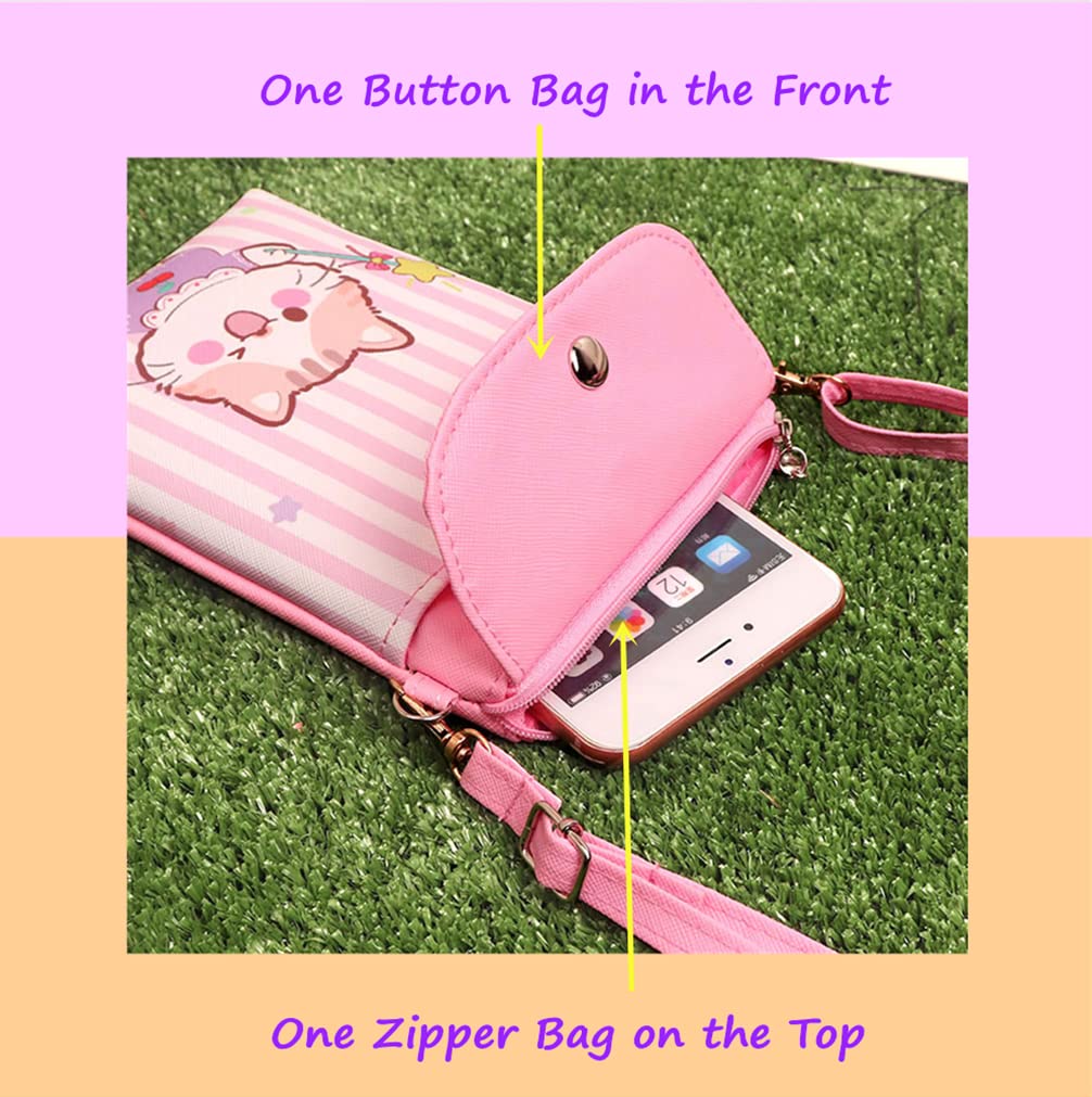 Little Girls Phone Bag - Small Crossbody Bags for Kids - Cute Cellphone Purse for School, Travel & Play