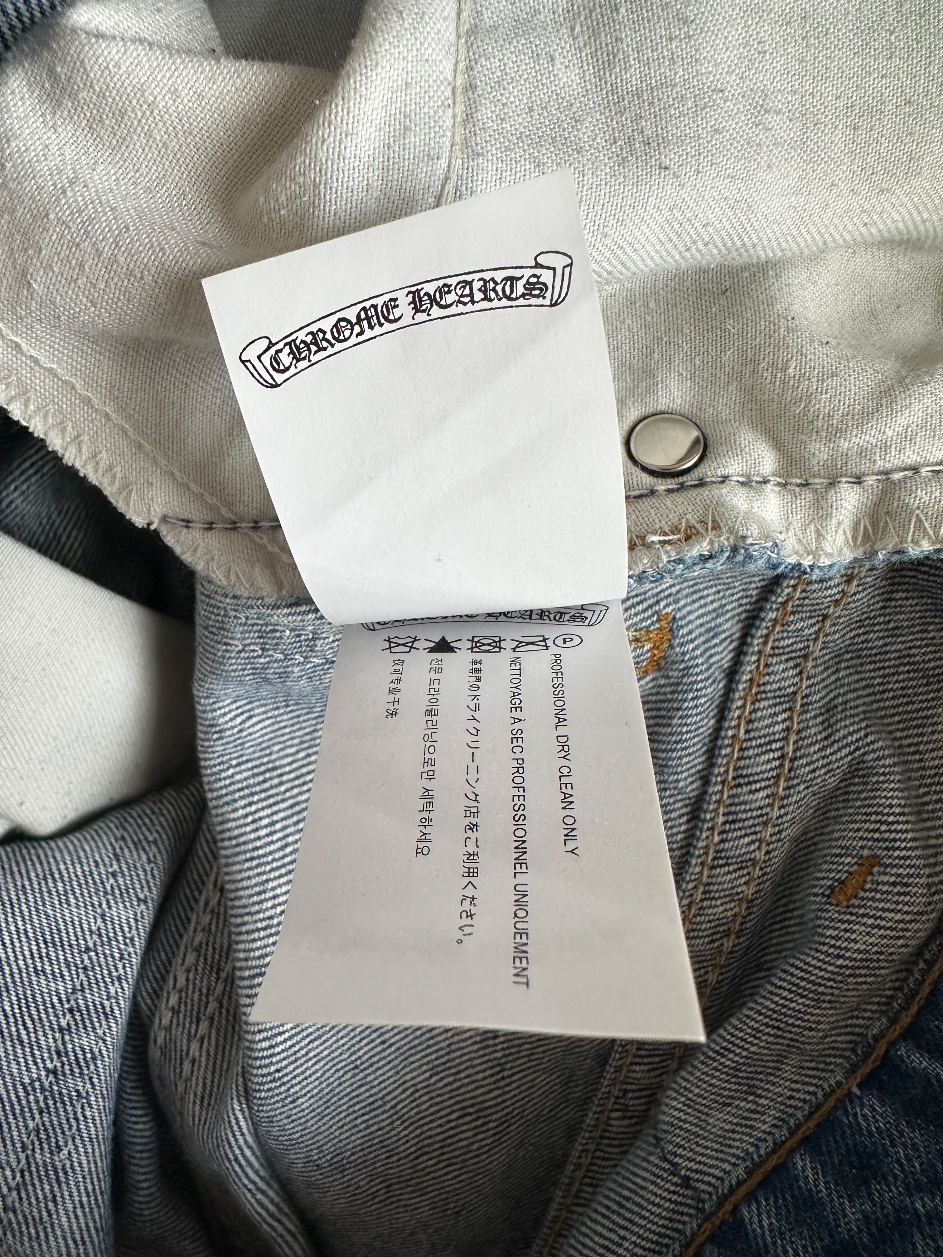 Chrome Hearts x Levi's Blue Cheetah Star Patch Jeans for Men & Women - Vintage Denim Pants with Unique Design - Perfect for Streetwear, Casual Outfits & Fashion Statements
