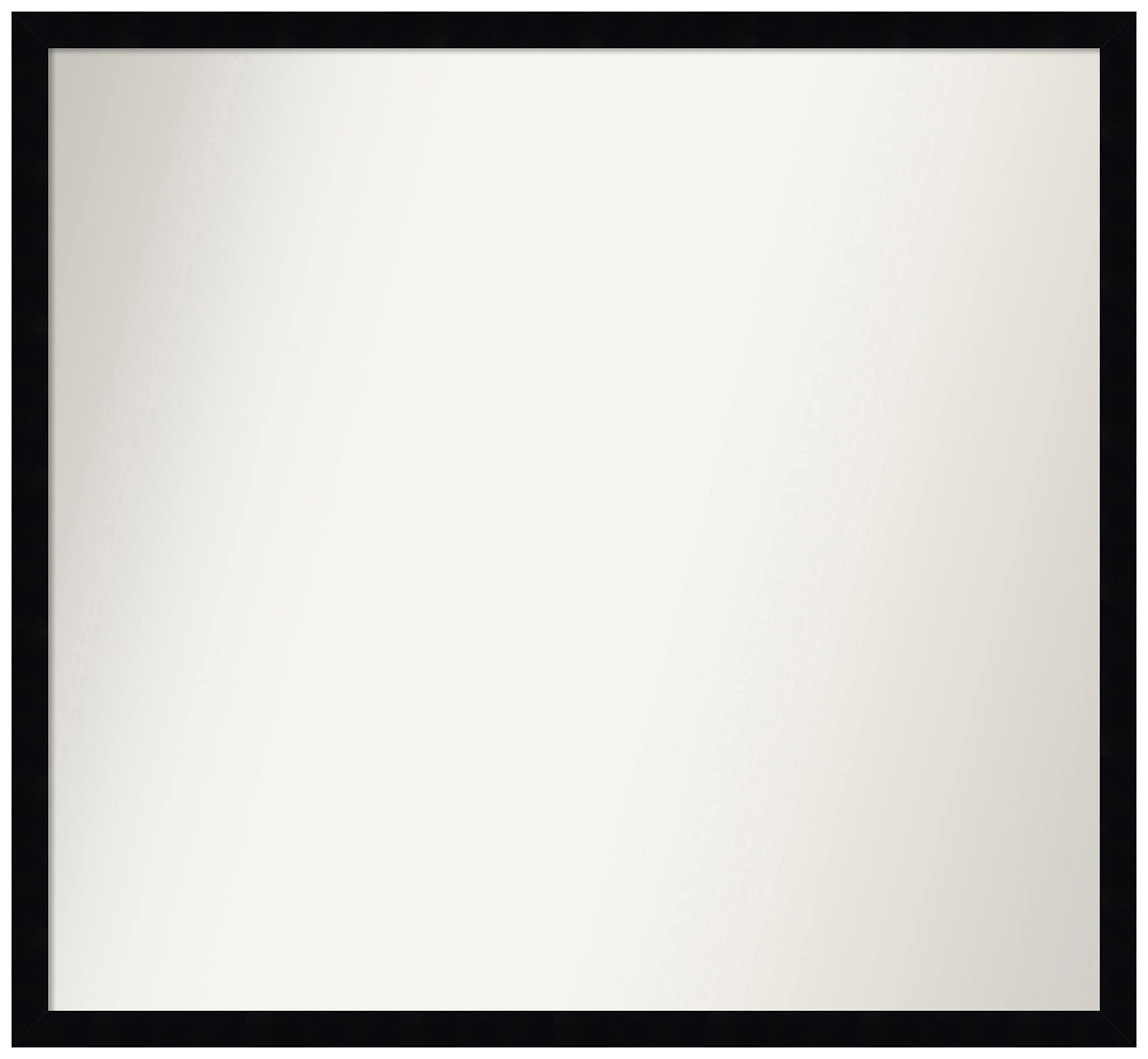 Amanti Art 23x25 Inch Non-Beveled Custom Wall Mirror with Svelte Noir Black Frame - Bathroom, Living Room, Bedroom Decor - Various Sizes Available - Modern Black Framed Mirror for Home & Office