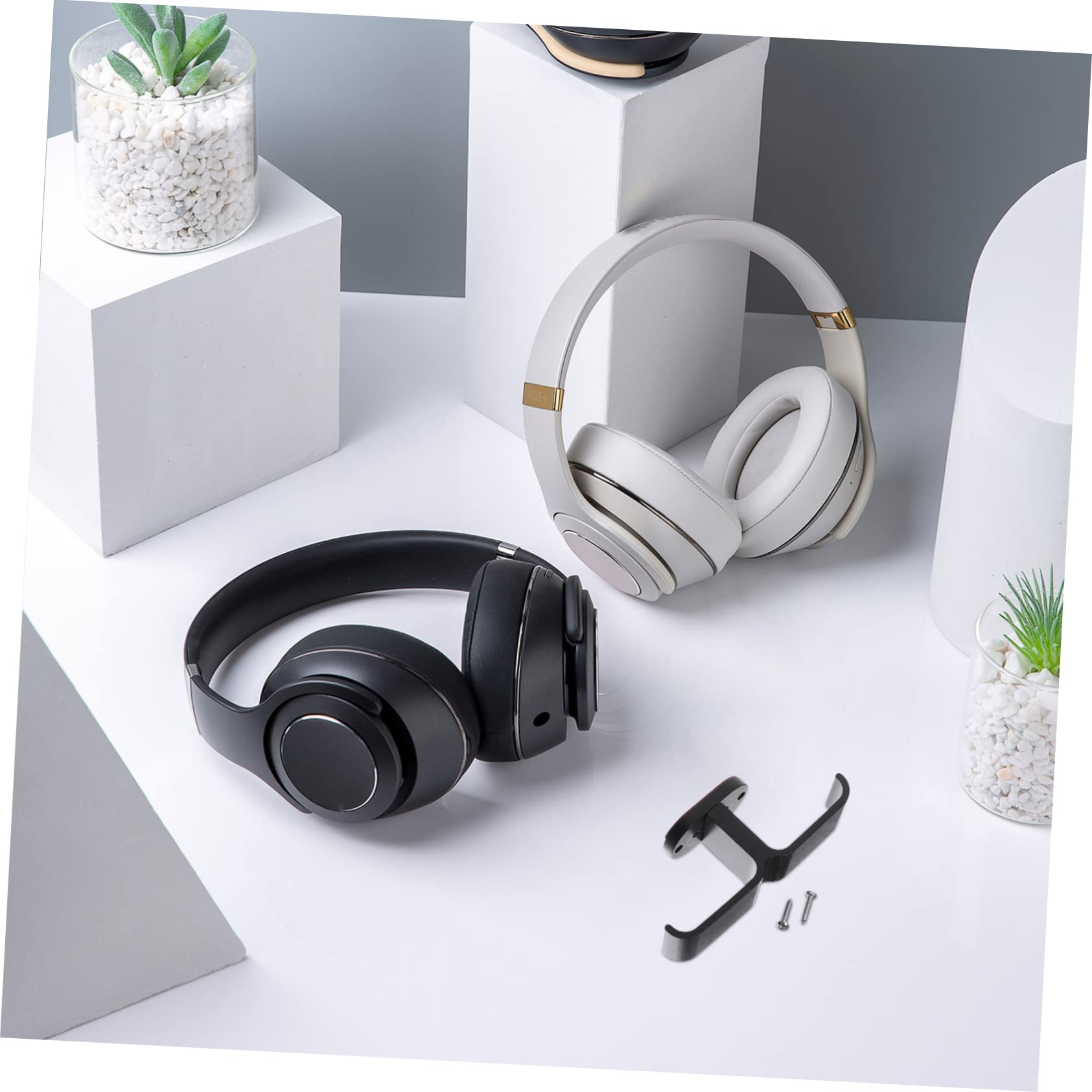 Uonlytech 2-Pack Headset Hanger - Adjustable Headphone Stand with Non-Slip Base, Desk Organizer for Gaming Headsets, Office Headsets, and VR Headsets - Perfect for Gamers, Streamers, and Home Office Setup