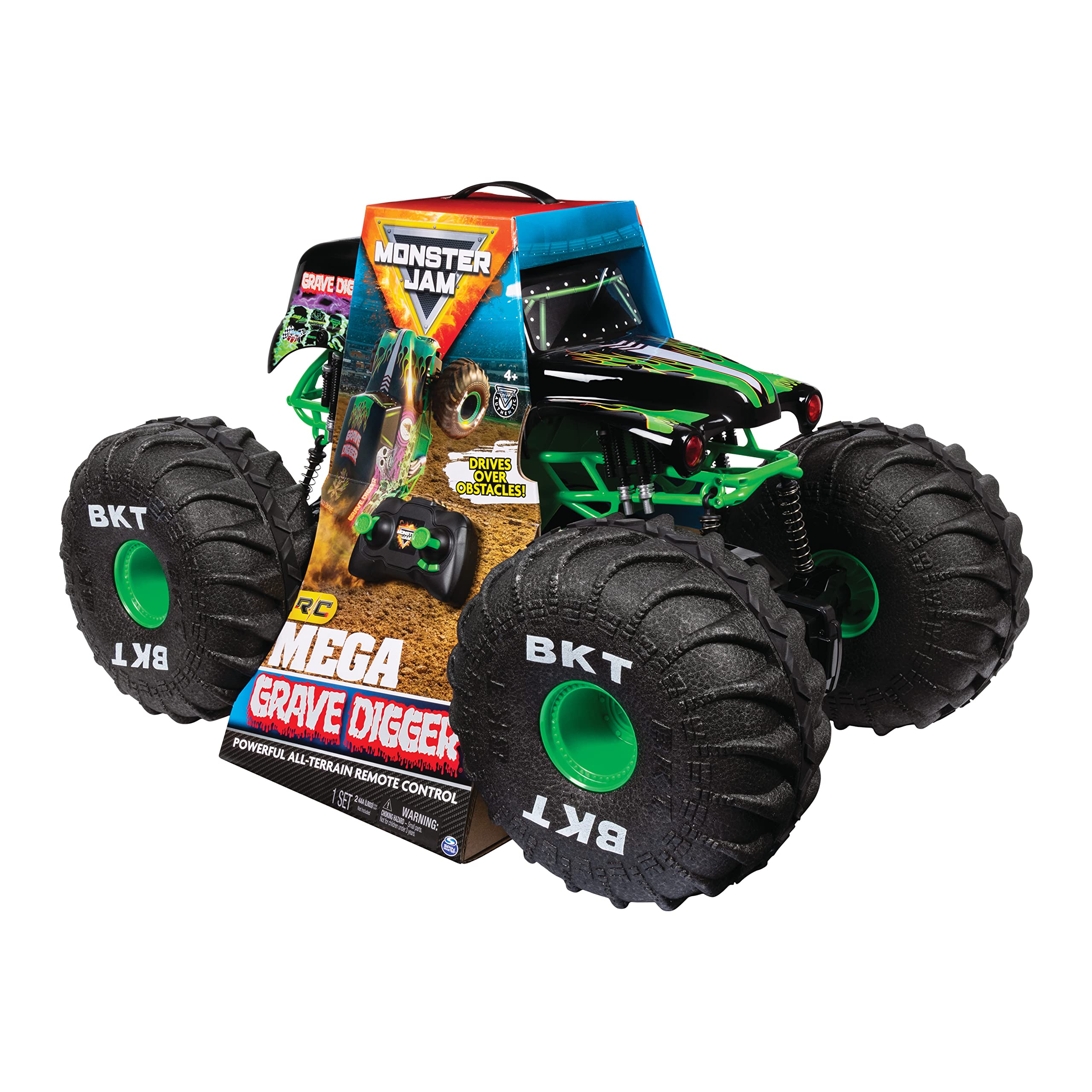 Monster Jam Official Mega Grave Digger 1:6 Scale All-Terrain RC Monster Truck with LED Lights - Remote Control Off-Road Vehicle for Kids & Adults, Perfect for Backyard Racing & Indoor Play