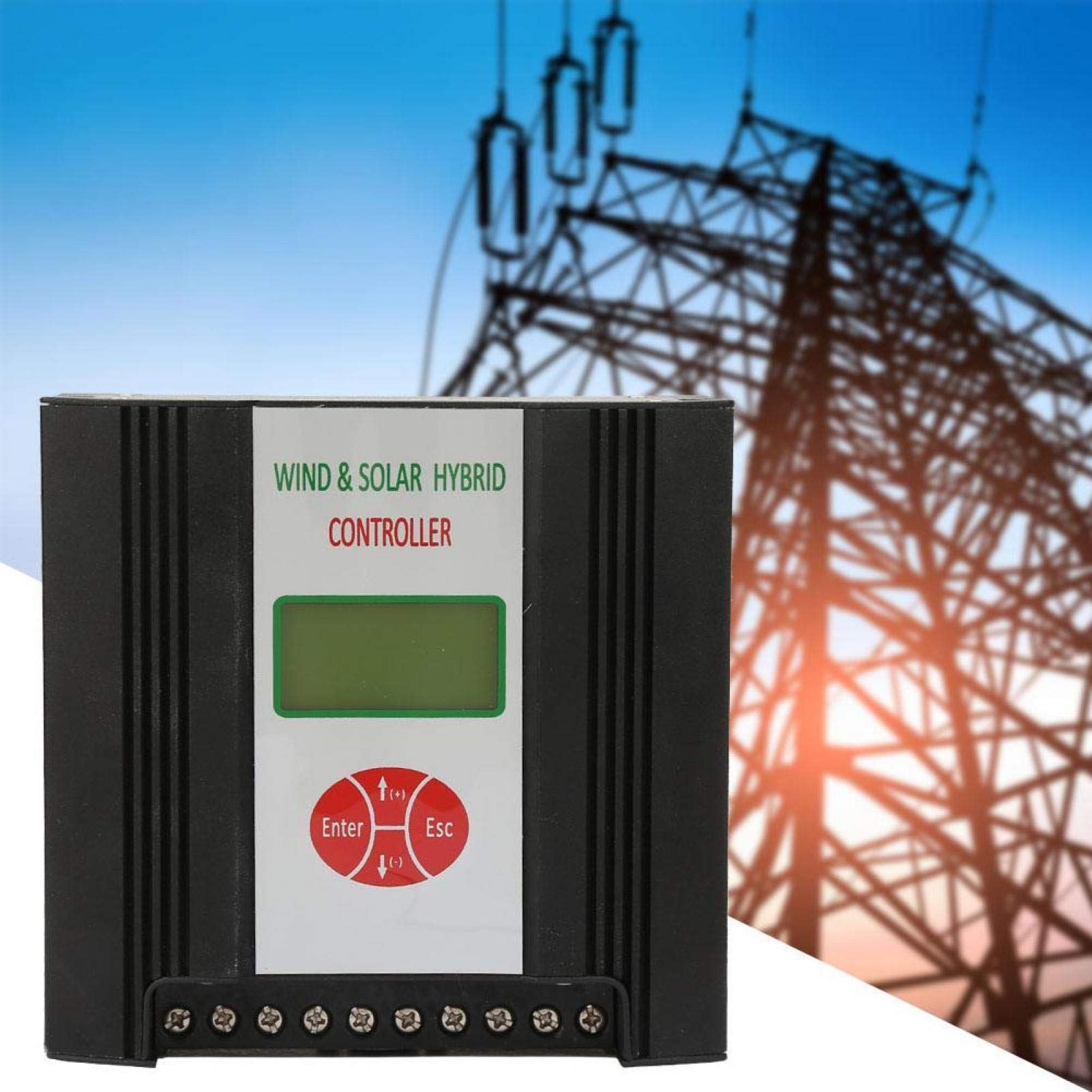 24V 300W/400W/600W Solar Wind Charge Controller with LCD Display - Professional Mini Hybrid Regulator for Home & Off-Grid Power Systems (Black) - Perfect for RV, Marine, and Remote Energy Solutions