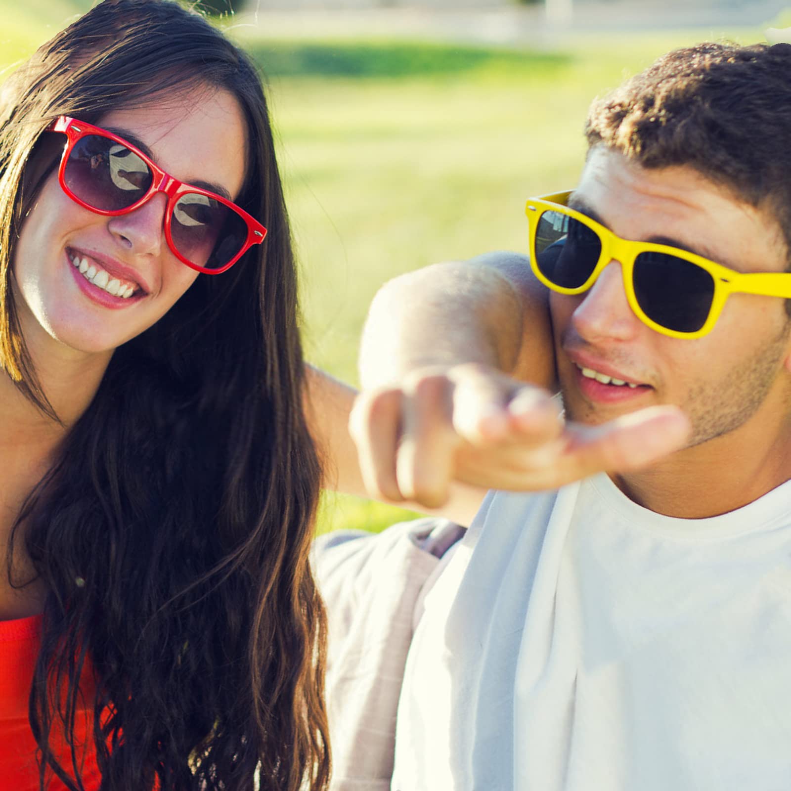 Pibupibu 10/20 Pack Wholesale Neon Square Retro Sunglasses for Adults - Perfect for Pool Parties, Music Festivals & Summer Events