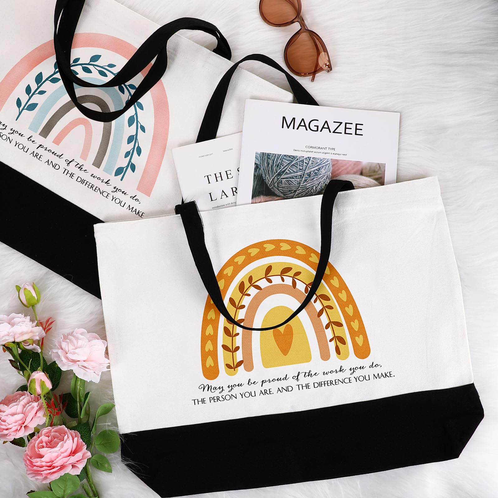 Silkfly 30 Pcs Canvas Tote Bags for Women - Teacher & Coworker Appreciation Gifts for Work & Daily Use