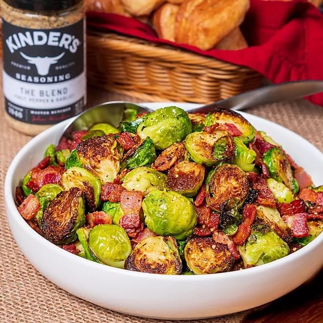 Kinders The Blend Seasoning Salt, Pepper & Garlic Seasoning - 10.5 oz Shaker Bottle with Dual Opening Lid for Easy Measuring | All-Purpose Spice Blend for Grilling, Roasting & Everyday Cooking | Perfect for Steaks, Chicken & Vegetables
