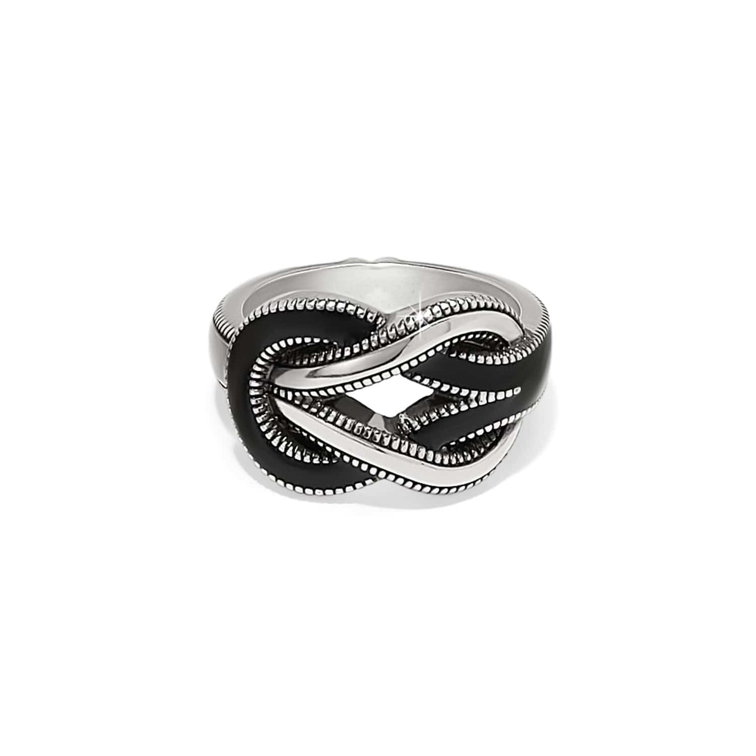 Interlok Harmony Black Ring - Adjustable Stackable Ring for Women, Minimalist Jewelry Gift for Her - Perfect for Everyday Wear, Layering & Special Occasions