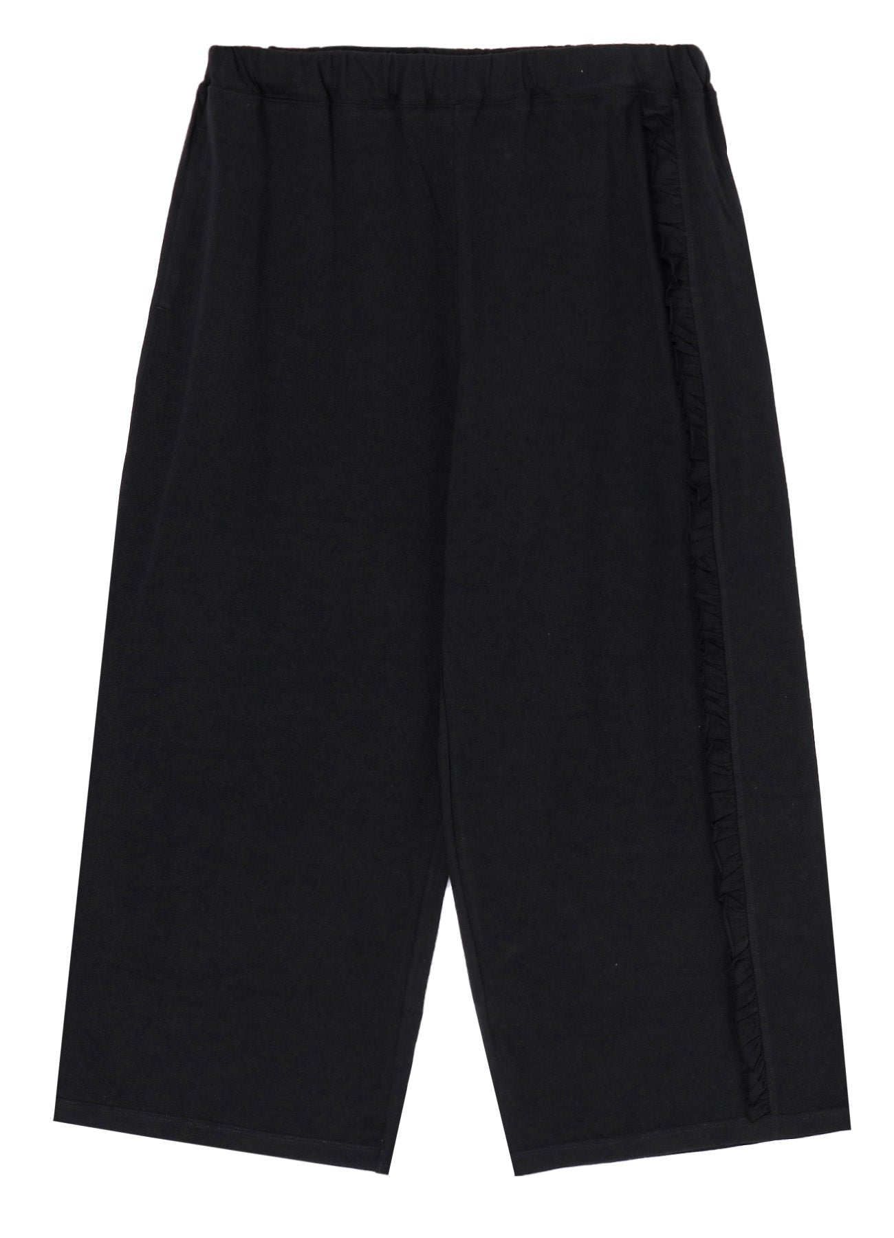 Soft Cotton Jersey 4/5 Length Pants with Frill Detail - Women's Casual Lounge Pants for Home, Yoga & Everyday Comfort