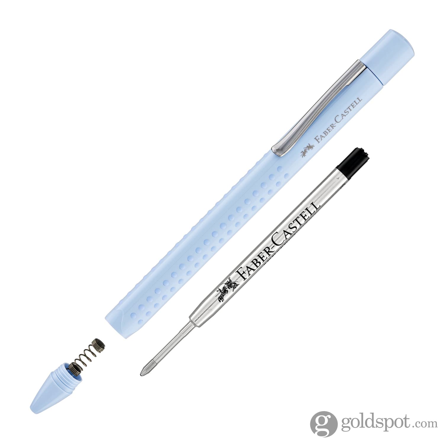 Faber Castell Grip Ballpoint Pen - Sky Blue Comfort Grip Writing Pen for Office, School & Everyday Use - Smooth Ink Refillable Pen for Note Taking, Journaling & Gift Giving