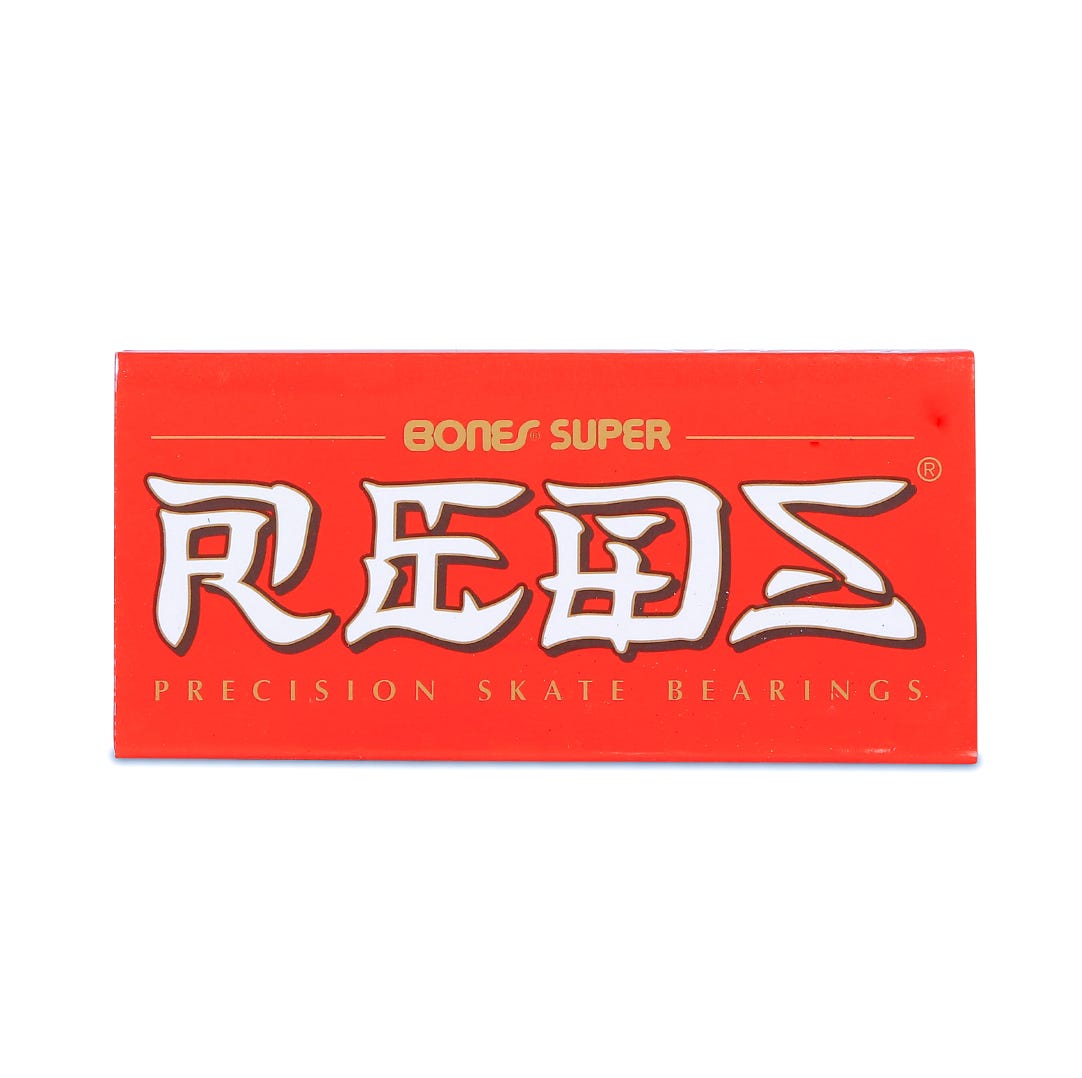 Bones Super REDS Bearings 8 Pack - High-Performance Skateboard Bearings for Smooth Riding | Perfect for Street Skating, Park Skating & Longboard Cruising