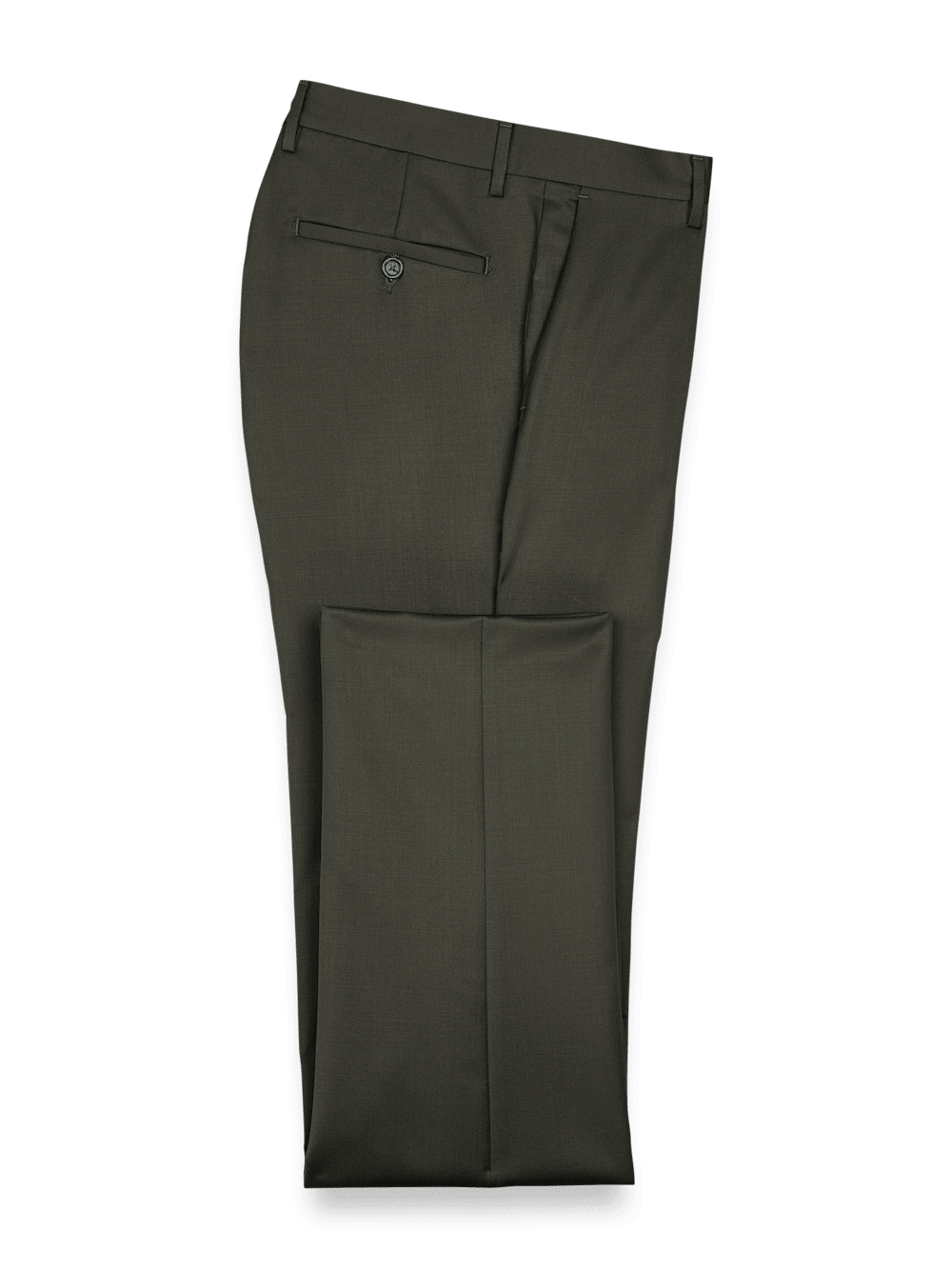 Premium Wool Gabardine Dress Pants for Men - Olive Green | Comfortable & Durable Office & Business Casual Trousers | Perfect for Work, Weddings & Formal Events