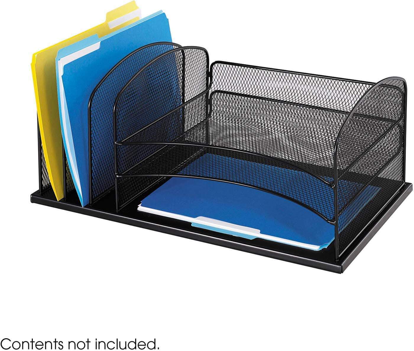 Onyx™ Mesh Desk Organizer - 3 Horizontal & 3 Upright Compartments [3254] - Perfect for Office, Home & School Organization