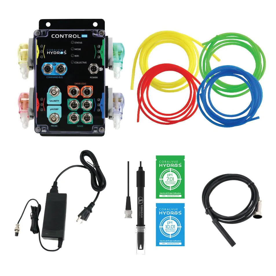 Hydros Control x10 Aquarium Controller & Dosing System for Saltwater & Reef Tanks - Automated Water Parameter Monitoring & Nutrient Dosing - Perfect for Coral Growth & Marine Life Care