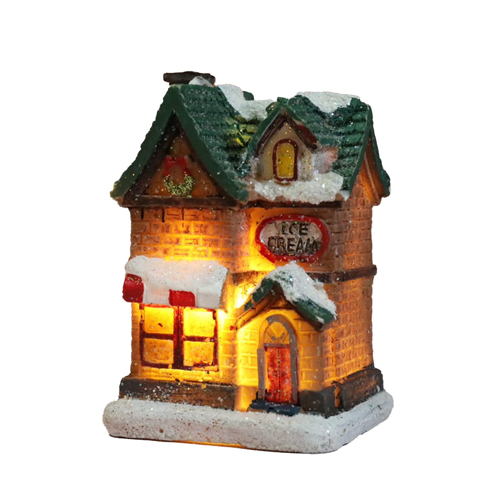 Christmas Festival Ornaments - 1 Set LED Luminous Resin House Figurine for Bedroom Decor, Wedding & Home Micro Landscape | Perfect for Holiday Decorations, Gift Giving & Tabletop Displays