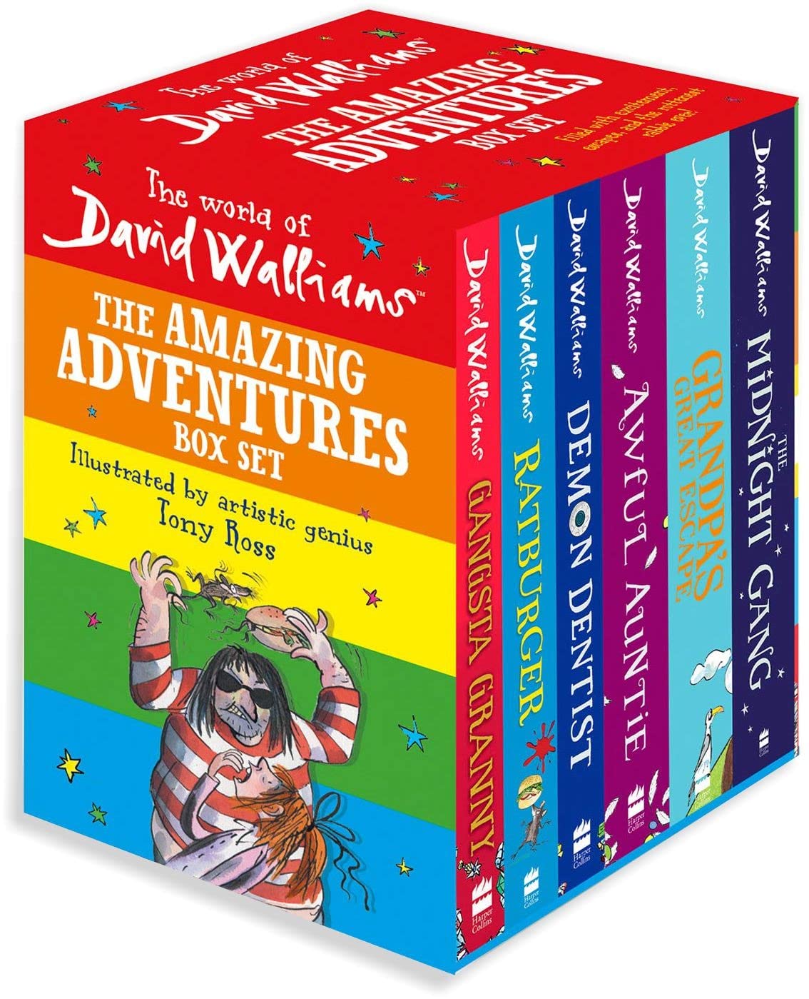 David Walliams The Amazing Adventures Box Set - 6 Book Collection for Kids | Fun Children's Books for Reading, Gifts & Classroom Storytime