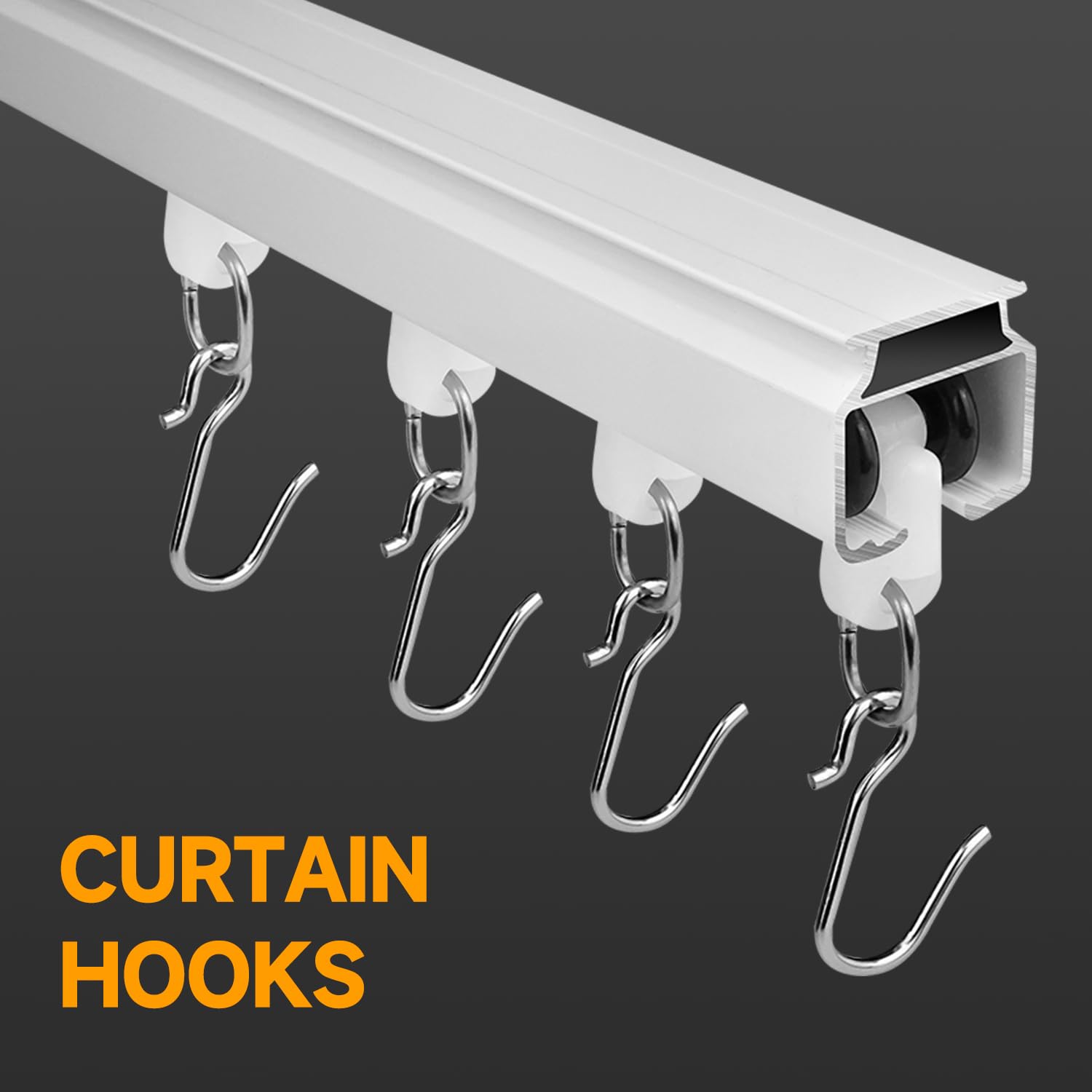 12.4FT Hospital Ceiling Curtain Track - Heavy Duty Sliding Rails with Hooks for Shower, RV, Room Divider & Privacy Screens | Wall Mount Drop Ceiling System for Medical Facilities, Campers & Home Use
