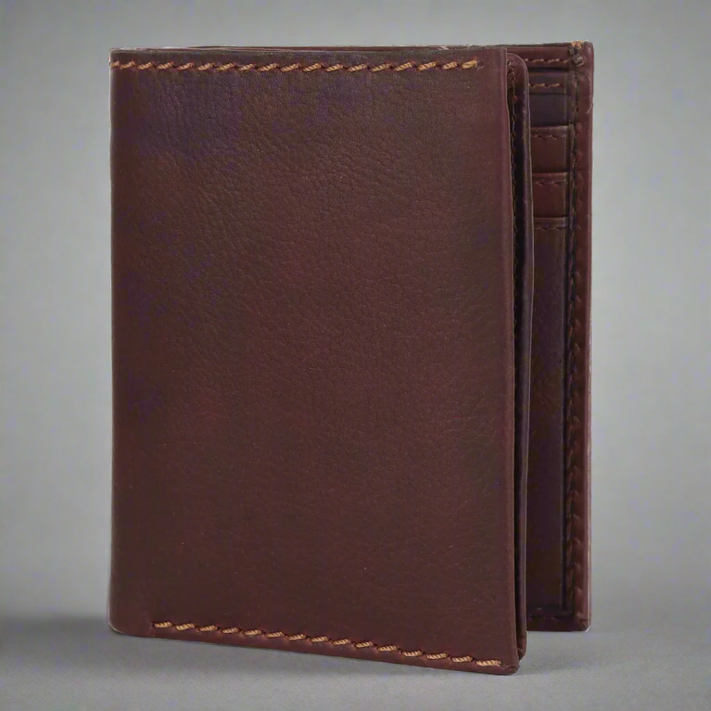 MET Men's Center Wing RFID Blocking Leather Wallet - Slim Bifold Design for Credit Cards & Cash - Perfect for Travel, Business & Everyday Use