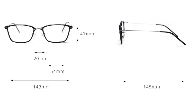 CCspace Women's Full Rim Small Square TR90 Titanium Eyeglasses Frame - Lightweight & Durable for Work, Reading & Daily Use (Model 301814)