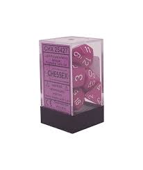 Chessex 7-Piece Polyhedral Dice Set - Opaque Light Purple with White - Perfect for D&D, RPGs, and Tabletop Gaming