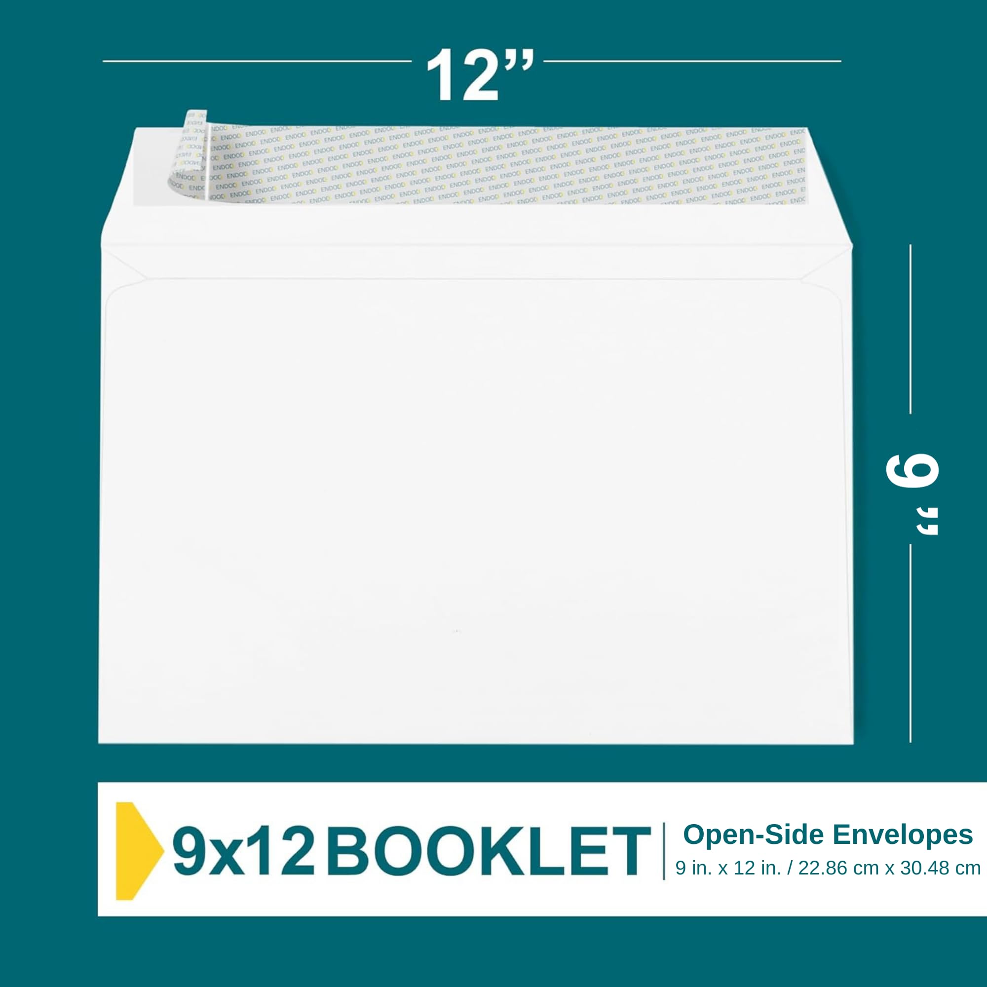 9x12 Self Seal Booklet Envelopes - 15 Pack Mailing Envelopes with Peel & Seal Closure - 28 lb White Blank Envelopes for Home, Office & Business Use - Perfect for Documents, Invoices, Letters & Mailing