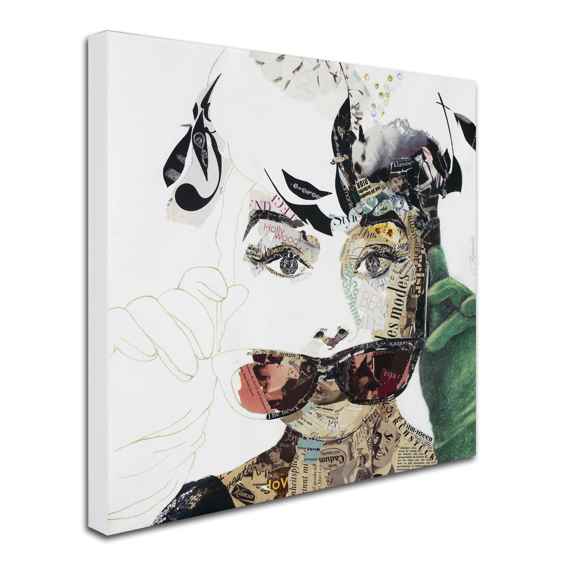 Trademark Fine Art 'Audrey' by Ines Kouidis - 18x18 Canvas Wall Art Print, Modern Home Decor for Living Room, Bedroom & Office