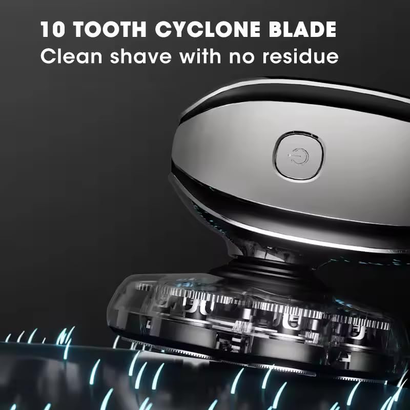 7-Blade Electric Shaver & Nose Hair Trimmer - Rechargeable 6-in-1 Bald Hair Clipper with Detachable Multi-Function Head for Men | Perfect for Travel, Home Grooming & Quick Shaves