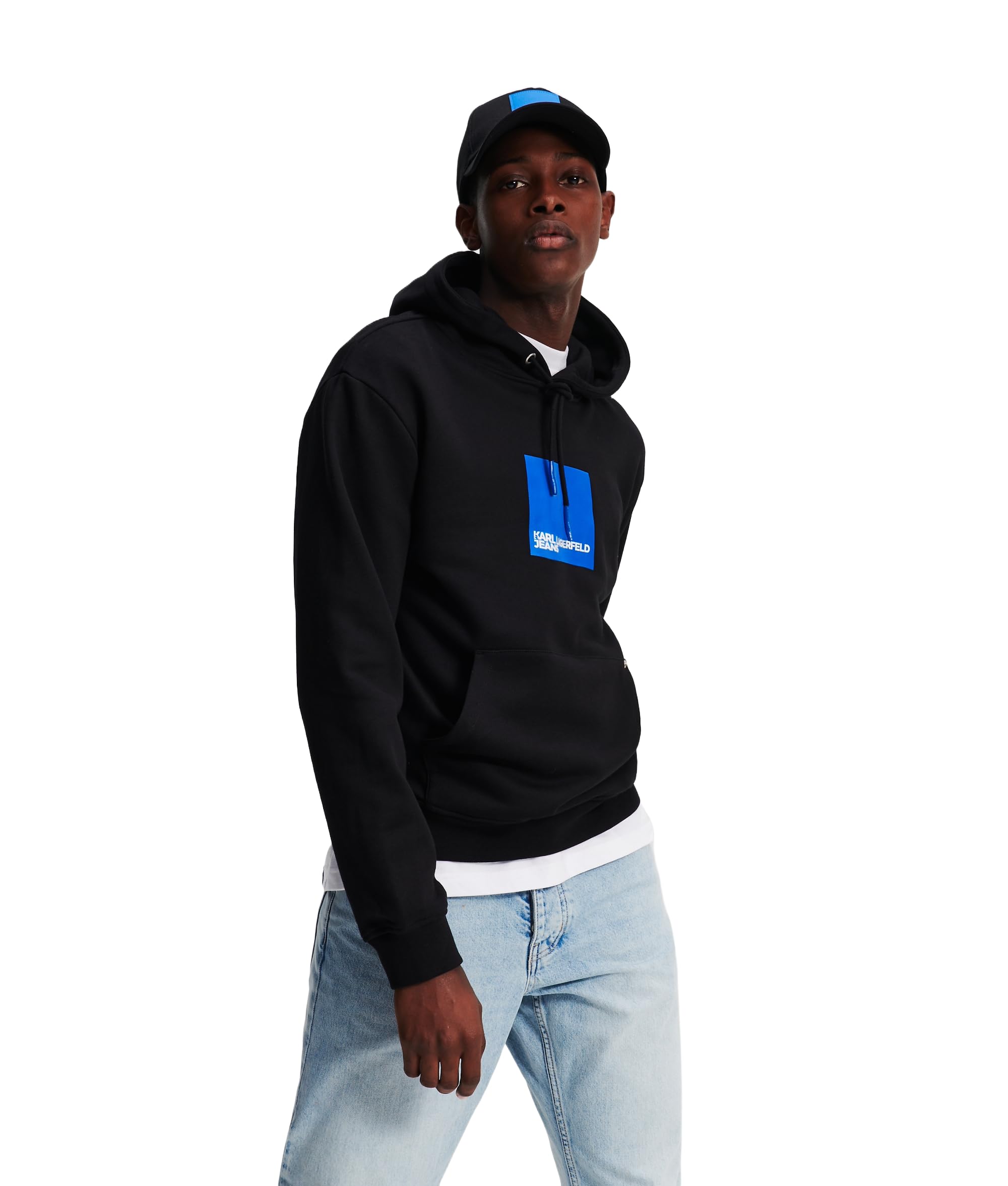 KARL LAGERFELD Men's Regular Fit Logo Hoodie Sweatshirt with Drawstring Hood - Casual Streetwear for Everyday Wear & Urban Fashion