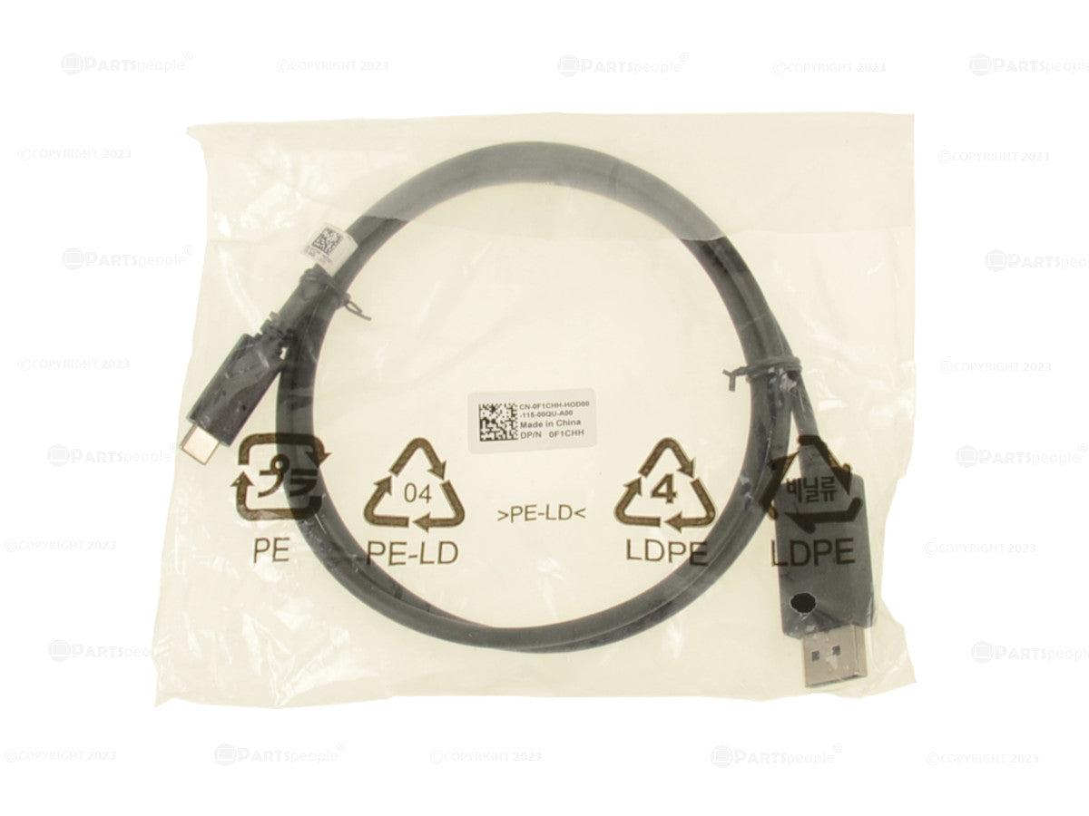 Original: New Dell OEM DisplayPort Male to USB C Male Video Cable 1M F1CHH   Optimized: Dell OEM DisplayPort to USB-C Video Cable 1M (3.3ft) - 4K 60Hz Adapter for Laptop, Monitor, Gaming & Office Use - Model F1CHH