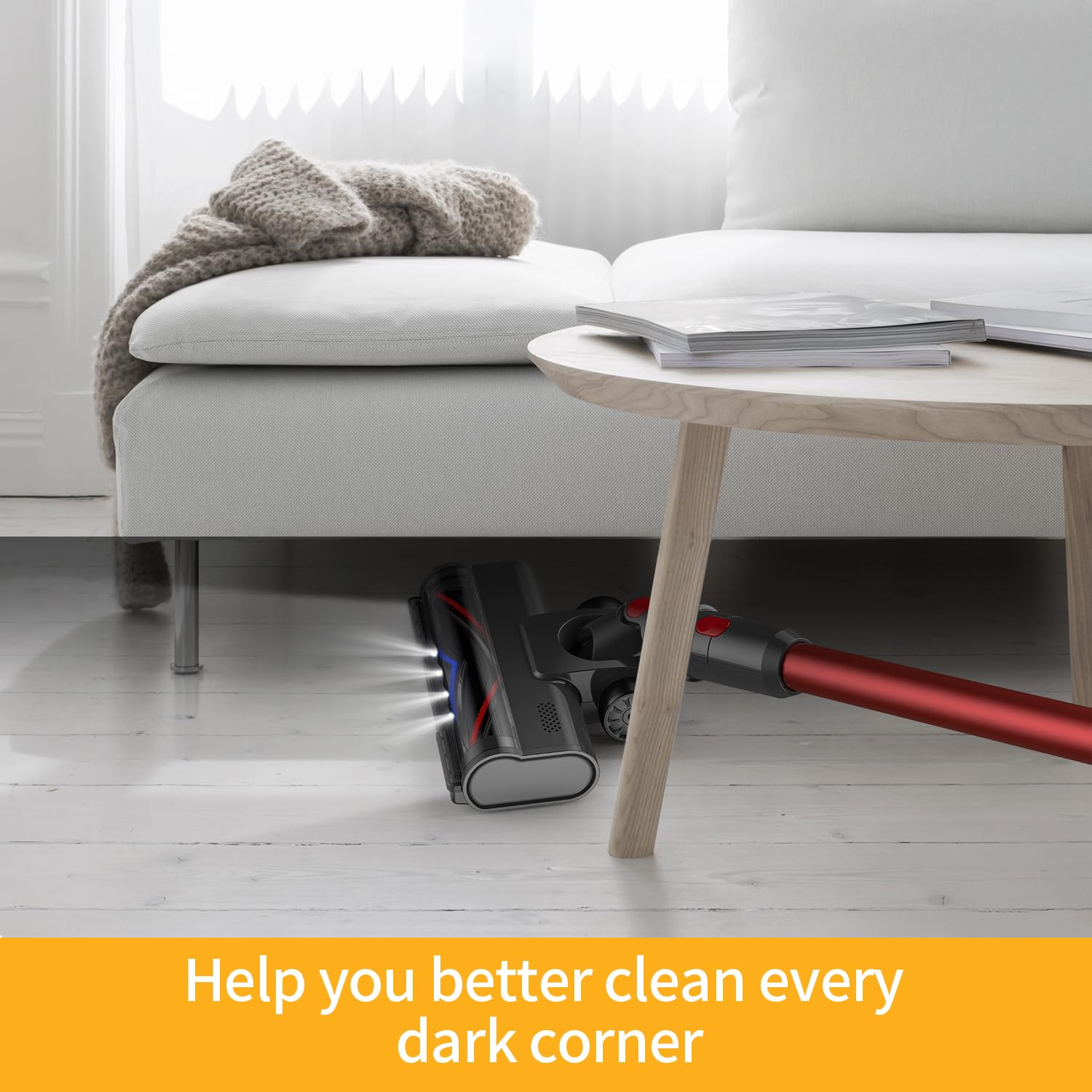 Dyson V7 V8 V10 V11 V15 Vacuum Cleaner Replacement Roller Brush Power Head with LED Light - Motorhead Hardwood Floor Attachment for Pet Hair & Dust - Perfect for Home Cleaning & Car Detailing (D019)