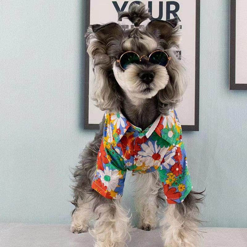 Adorable Puppy Flower Shirt for Teddy Bear Dogs - Cute Pet Clothes & Fashion Accessories - Perfect for Photo Shoots, Birthday Parties & Daily Walks