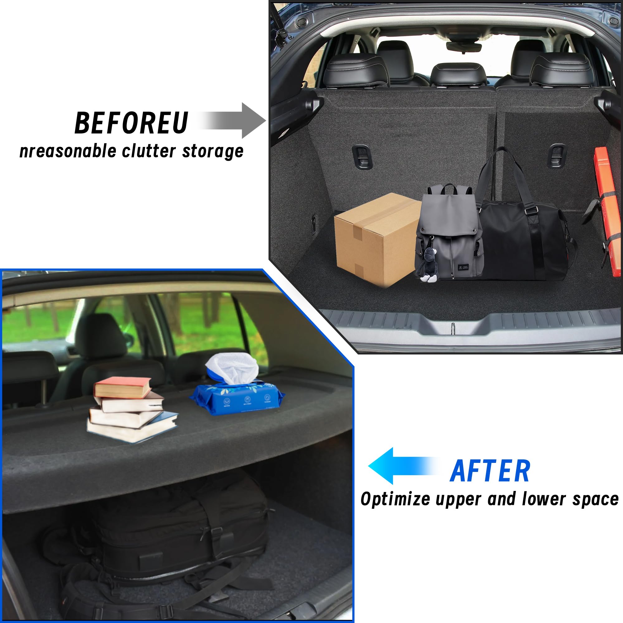 Mazda CX-30 Cargo Cover (2020-2024) - Waterproof Trunk Liner, Luggage Protector & Security Shield for Rear Storage - Perfect for Road Trips, Camping Gear & Grocery Hauling