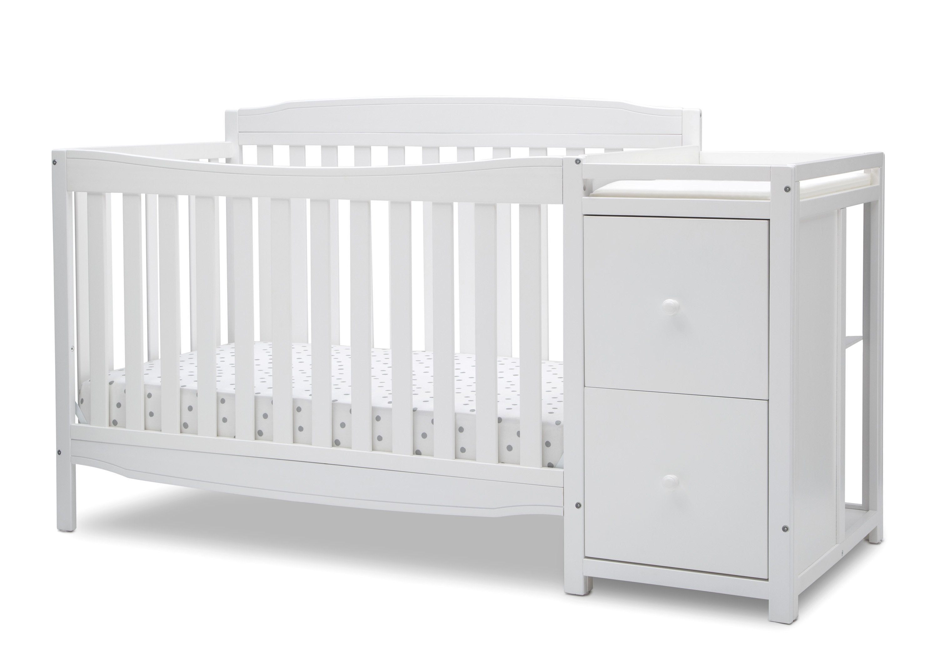 6-in-1 Convertible Mason Crib with Changer - Baby Nursery Essentials for Newborn to Toddler | Perfect for Small Spaces & Modern Nurseries