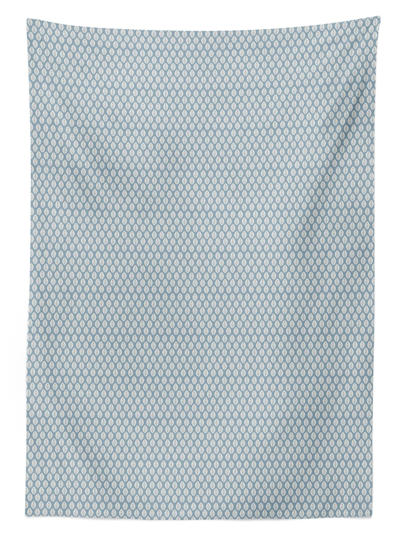 Ambesonne Blue and White Outdoor Tablecloth - Doodle Foliage Tropical Leaf Pattern, Washable Picnic Table Cover 58x120 Inches - Perfect for Beach Parties, Garden Dining & Outdoor Decor in Pale Blue & White