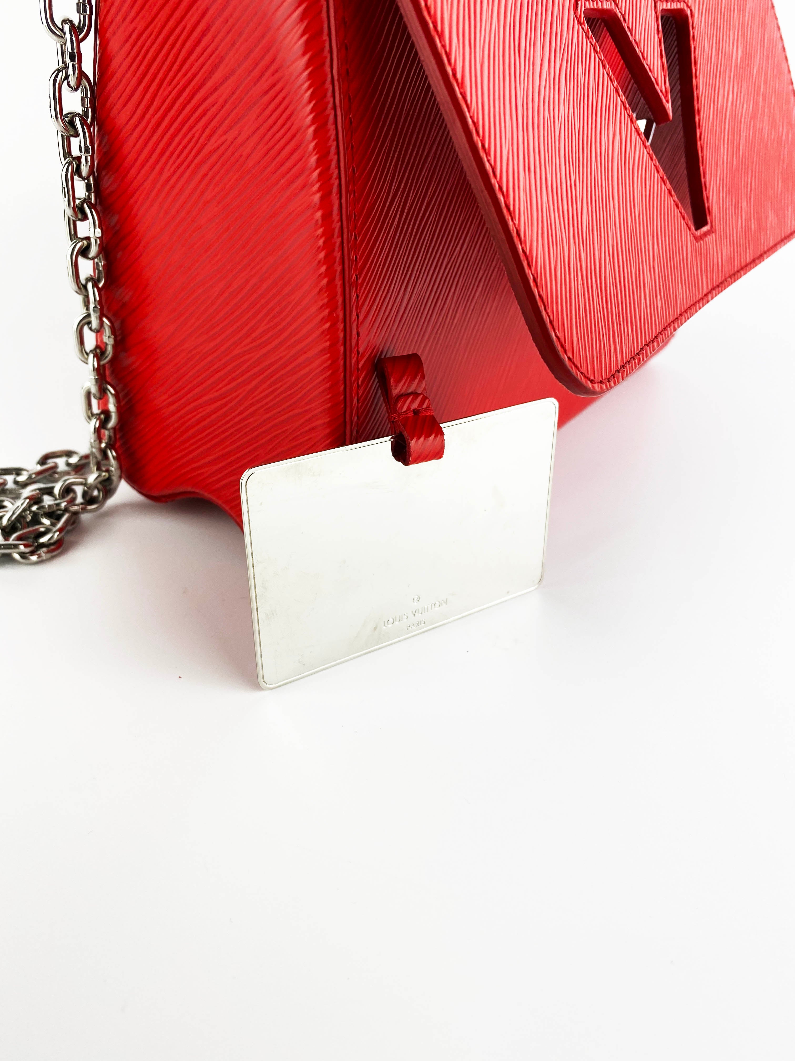 Authentic Louis Vuitton Epi Leather Twist MM Handbag in Red - Luxury Crossbody Bag for Women, Perfect for Work, Travel & Evening Events