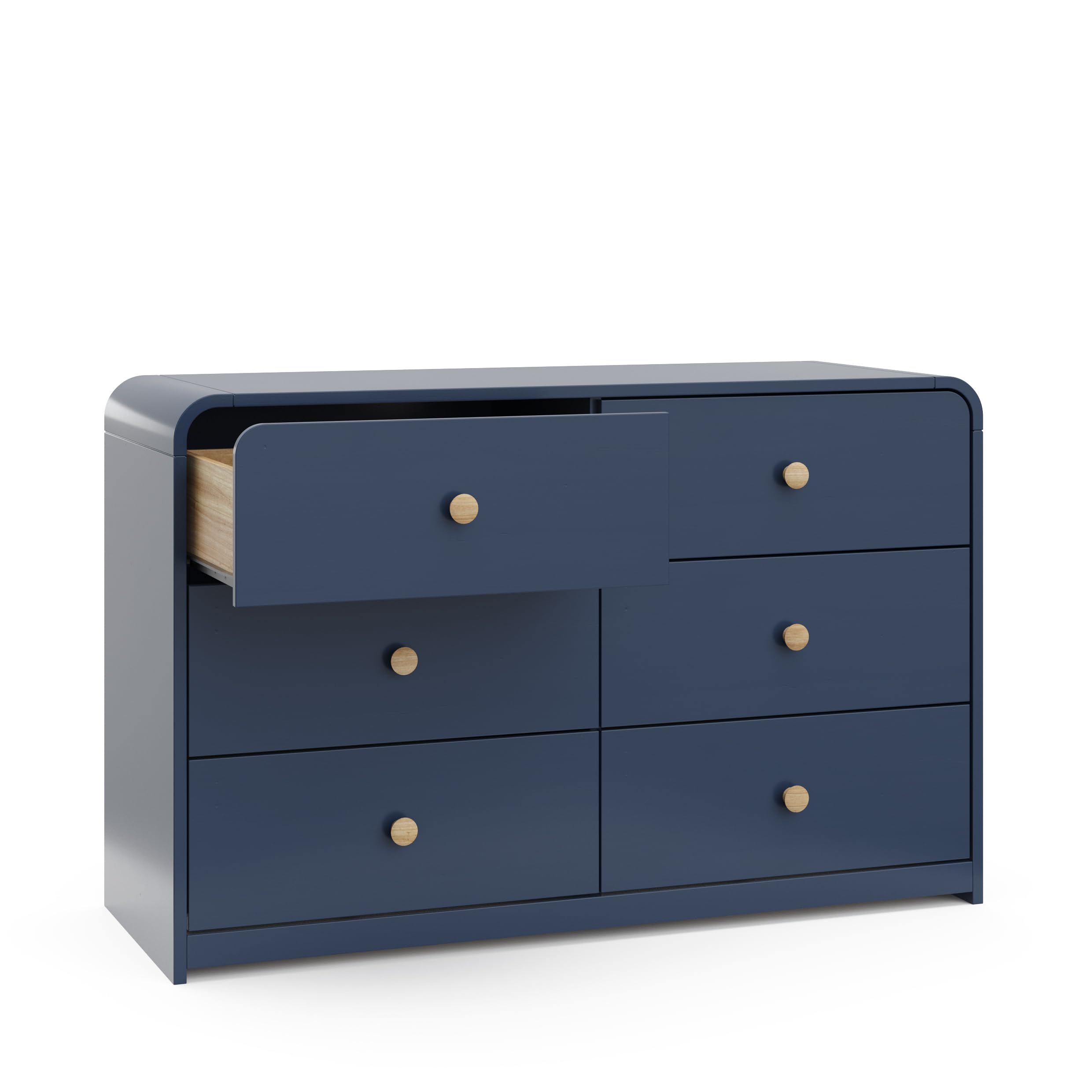 Storkcraft Santos 6-Drawer Dresser in Midnight Blue - Nursery Dresser for Kids with Storage Organizer | Perfect for Baby Room Organization & Child's Bedroom Storage