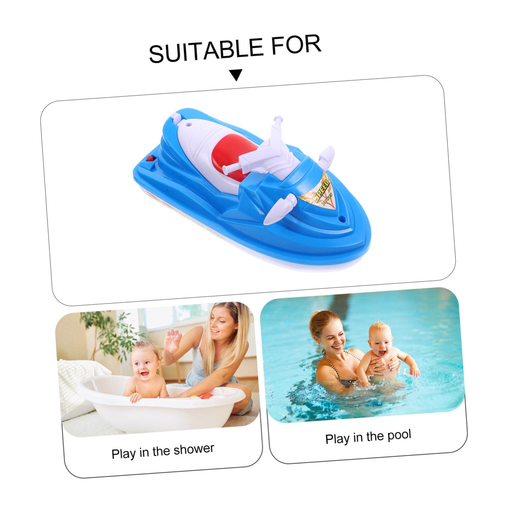 **HEMOTON 2-Pack Bath Speed Boat Toys for Kids - Durable Plastic Water Boats for Indoor & Outdoor Bath Time Fun - Perfect for Bathtub, Pool, and Beach Play**