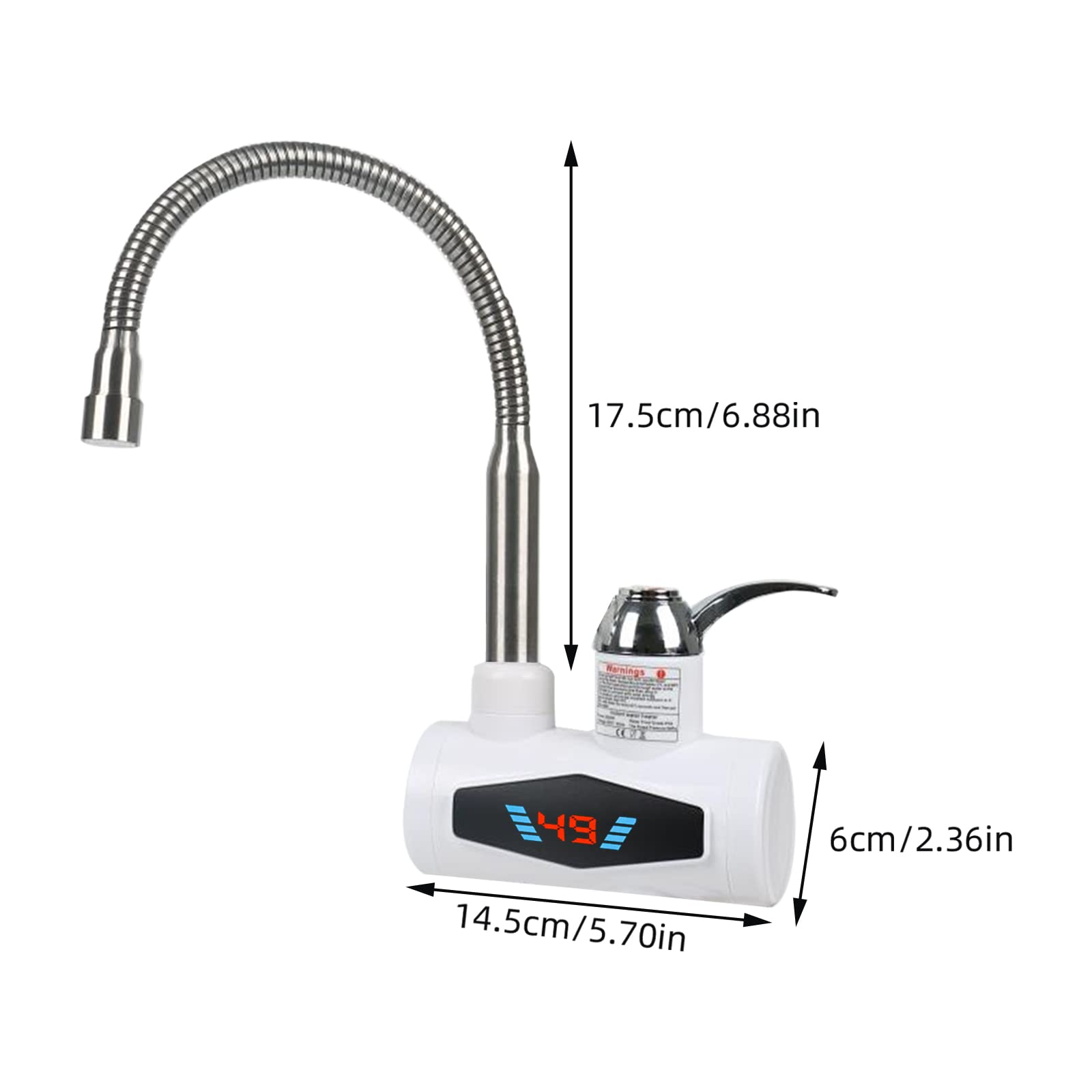 220V Electric Instant Water Heater Tap with LED Digital Display - 3000W Fast Heating for Kitchen & Bathroom (Side Water Inlet) - Perfect for Small Homes, Apartments & RVs