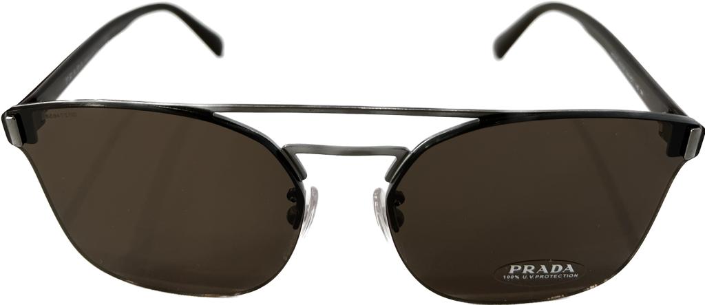 Prada PR67TS 5AV8C1 Sunglasses - Gunmetal/Brown Frame with UV Protection - Perfect for Outdoor Activities & Fashion Statement
