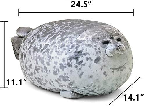 MerryXD Chubby Blob Seal Plush Pillow - Soft Stuffed Cotton Animal Toy, Cute Ocean Themed Large (24.5 Inches) - Perfect for Cuddling, Home Decor, Kids Room & Gift Giving