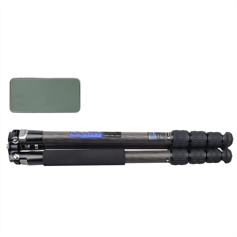 Professional Carbon Fiber Camera Tripod - Lightweight & Compact Travel Tripod with Low Gravity Center Ball Head - DSLR/Smartphone Stand for Photography, Vlogging & Outdoor Shooting (Color Options Available)