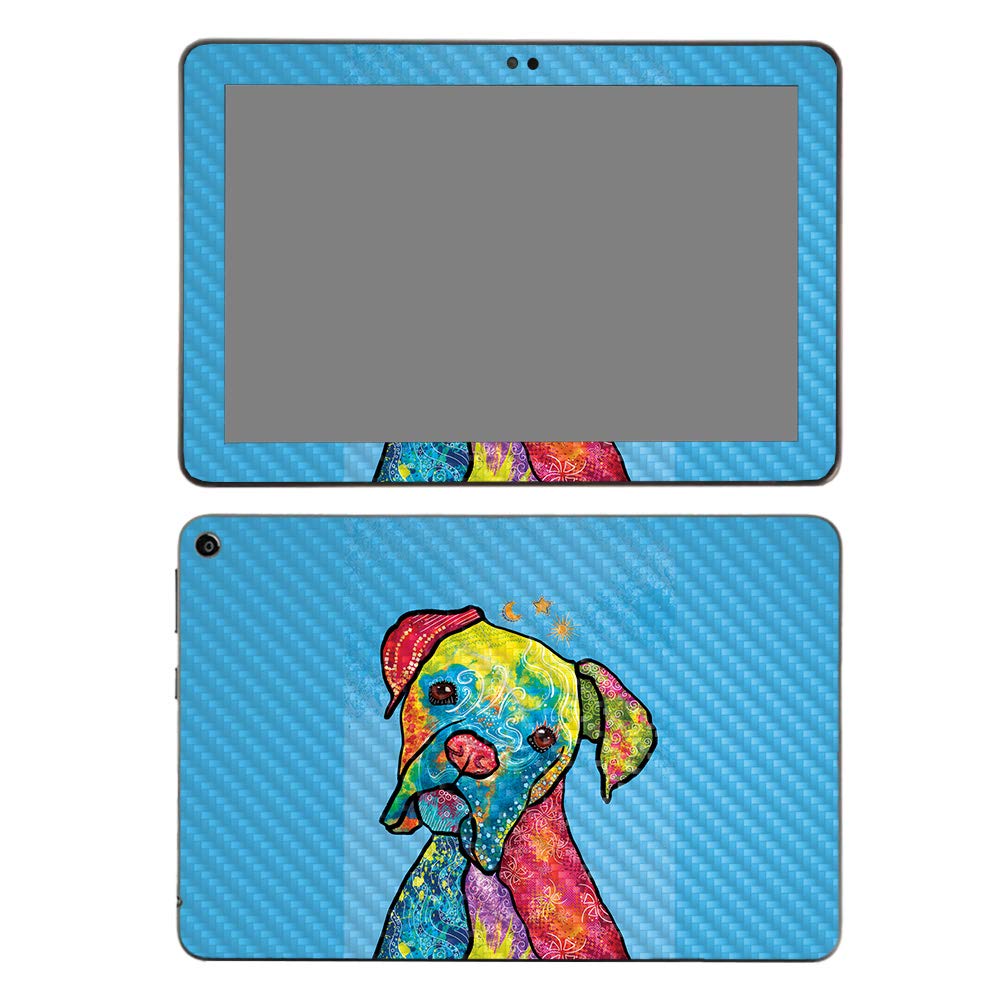 MightySkins Carbon Fiber Skin for Amazon Fire HD 8 (2020) - Boxer Rainbow Design | Protective & Durable Textured Cover | Easy to Apply, Removable Vinyl Decal | Made in USA | Perfect for School, Work & Travel Protection
