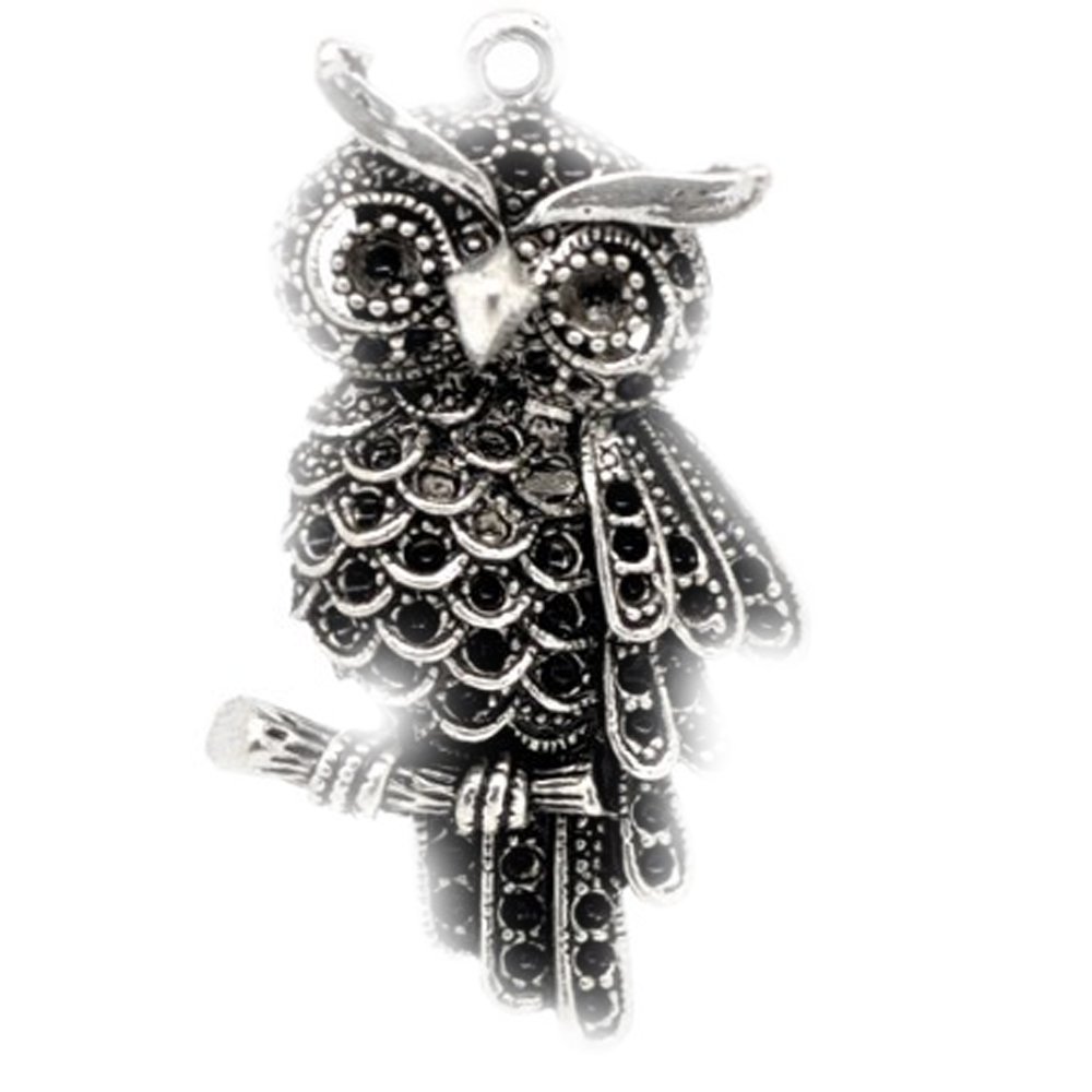 Sparkling Silver Owl Charm Pendant Necklace for Women - Elegant Jewelry Gift for Birthday, Anniversary & Special Occasions