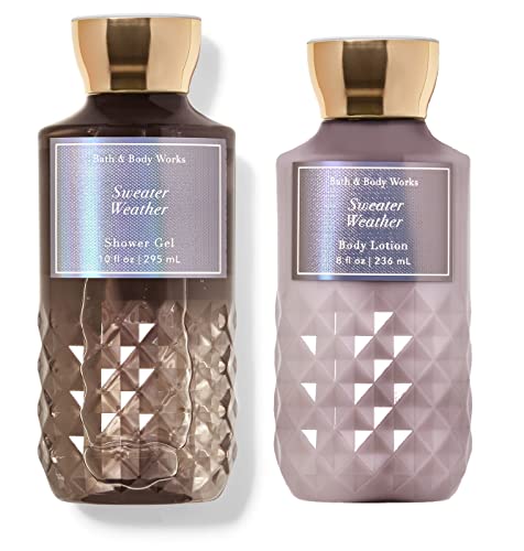 Bath & Body Works SWEATER WEATHER Duo Gift Set - Full Size Body Lotion & Shower Gel for Women - Perfect for Fall Season, Holiday Gifts & Cozy Self-Care Moments