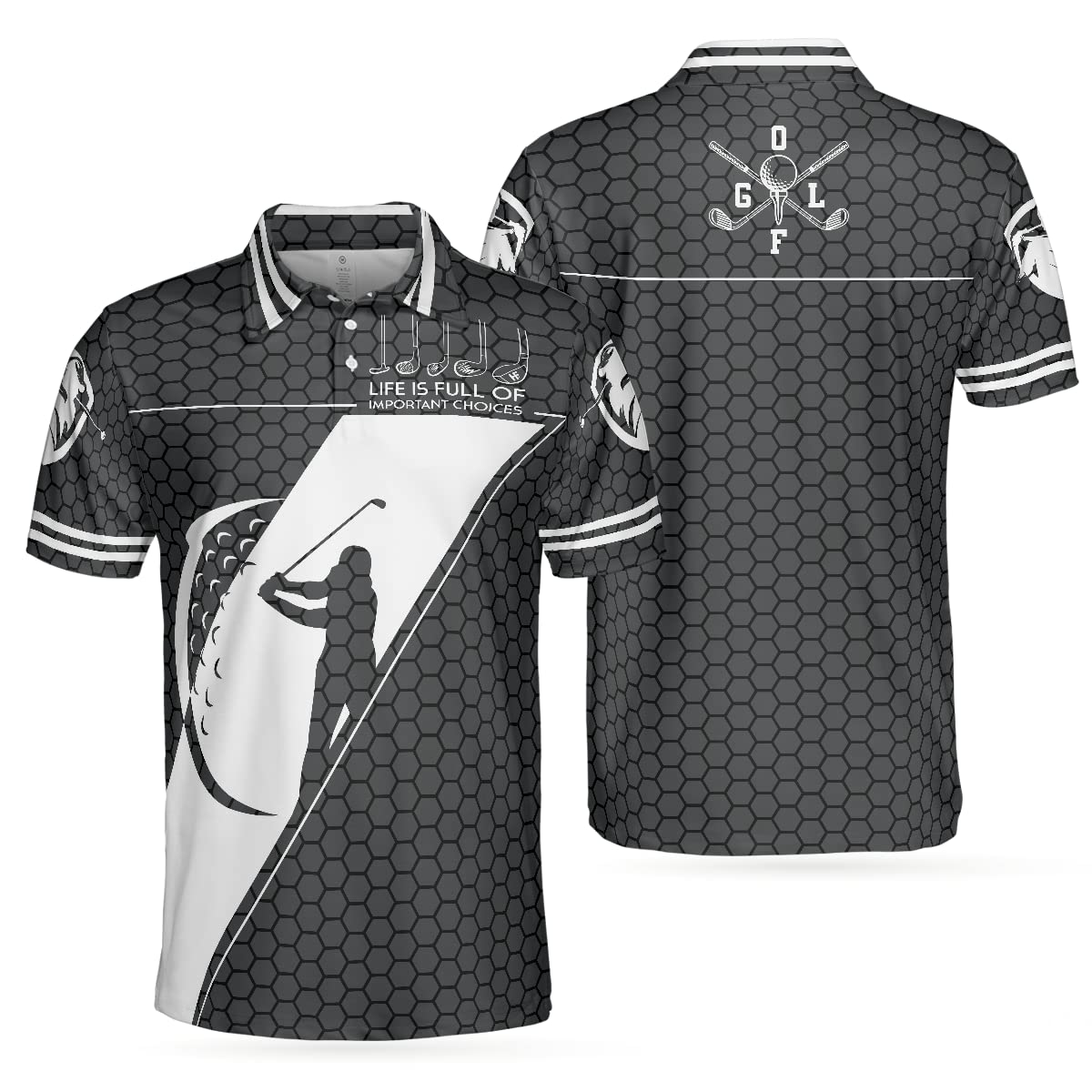HYPERFAVOR Men's Black Golf Polo Shirt - Moisture Wicking Short Sleeve Performance Shirt for Golf, Work & Casual Wear - Breathable Comfort Fit for Sports & Business Occasions