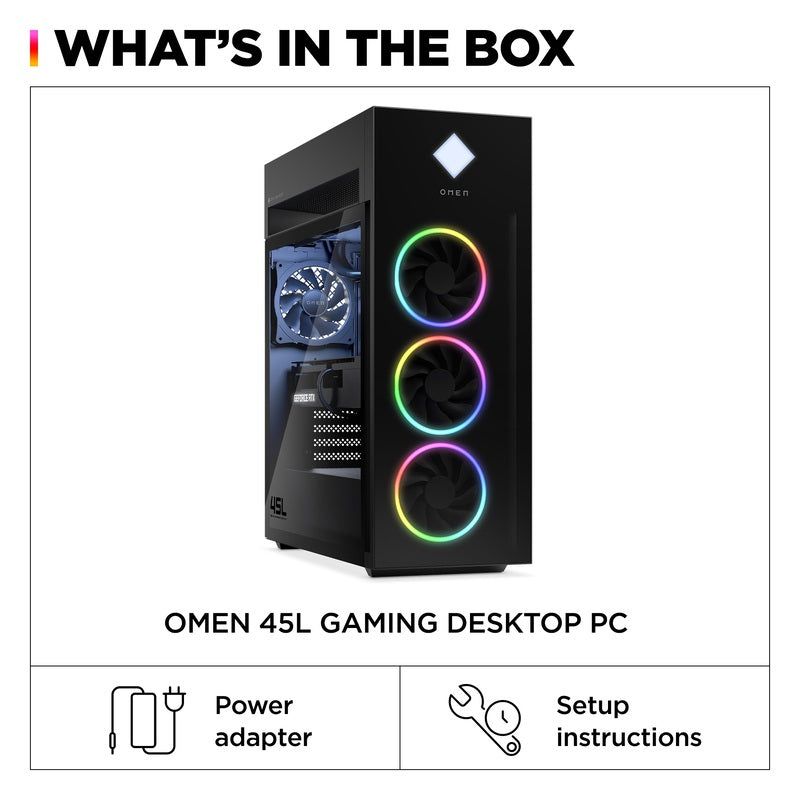 OMEN 45L Gaming Desktop PC - High Performance Intel Core i7, NVIDIA RTX 3080, 32GB RAM, 1TB SSD - Perfect for 4K Gaming, Streaming & VR Experiences